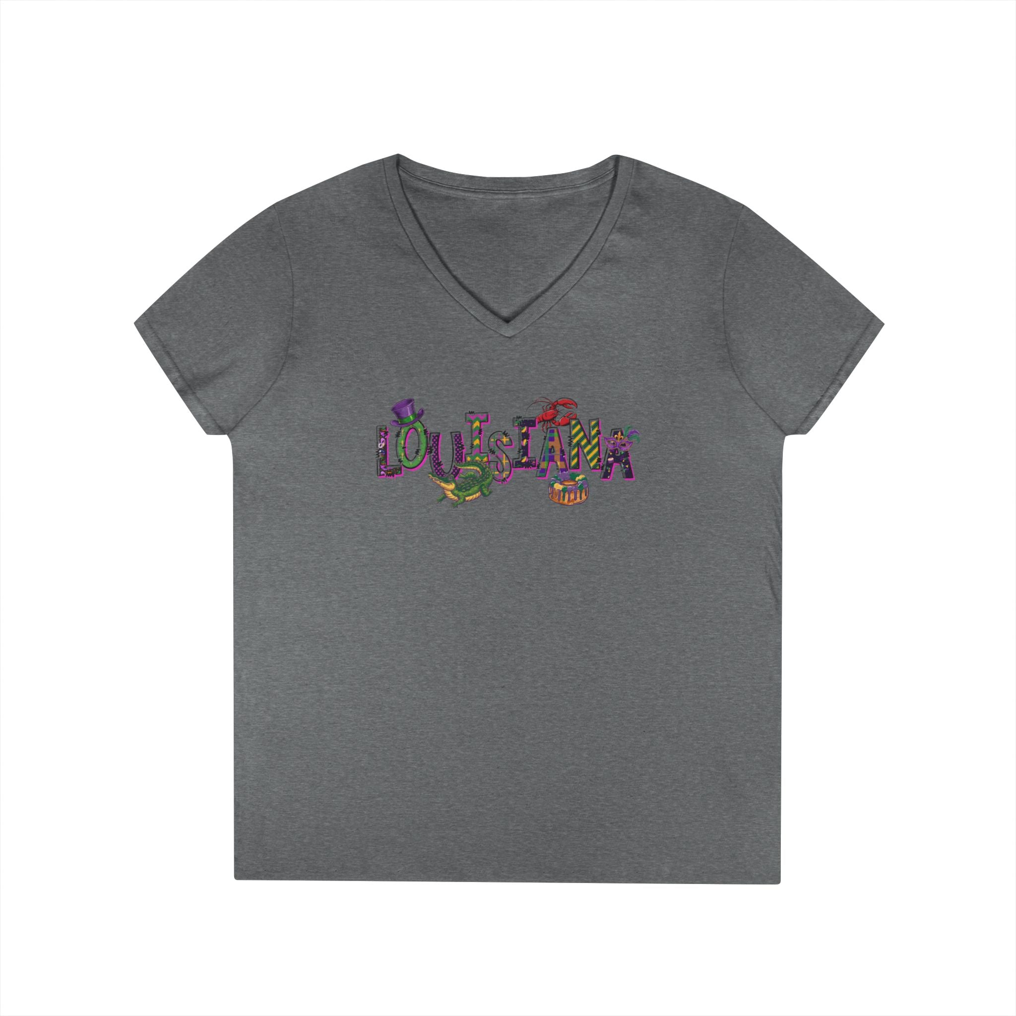 Ladies' V-Neck T-Shirt - Louisiana