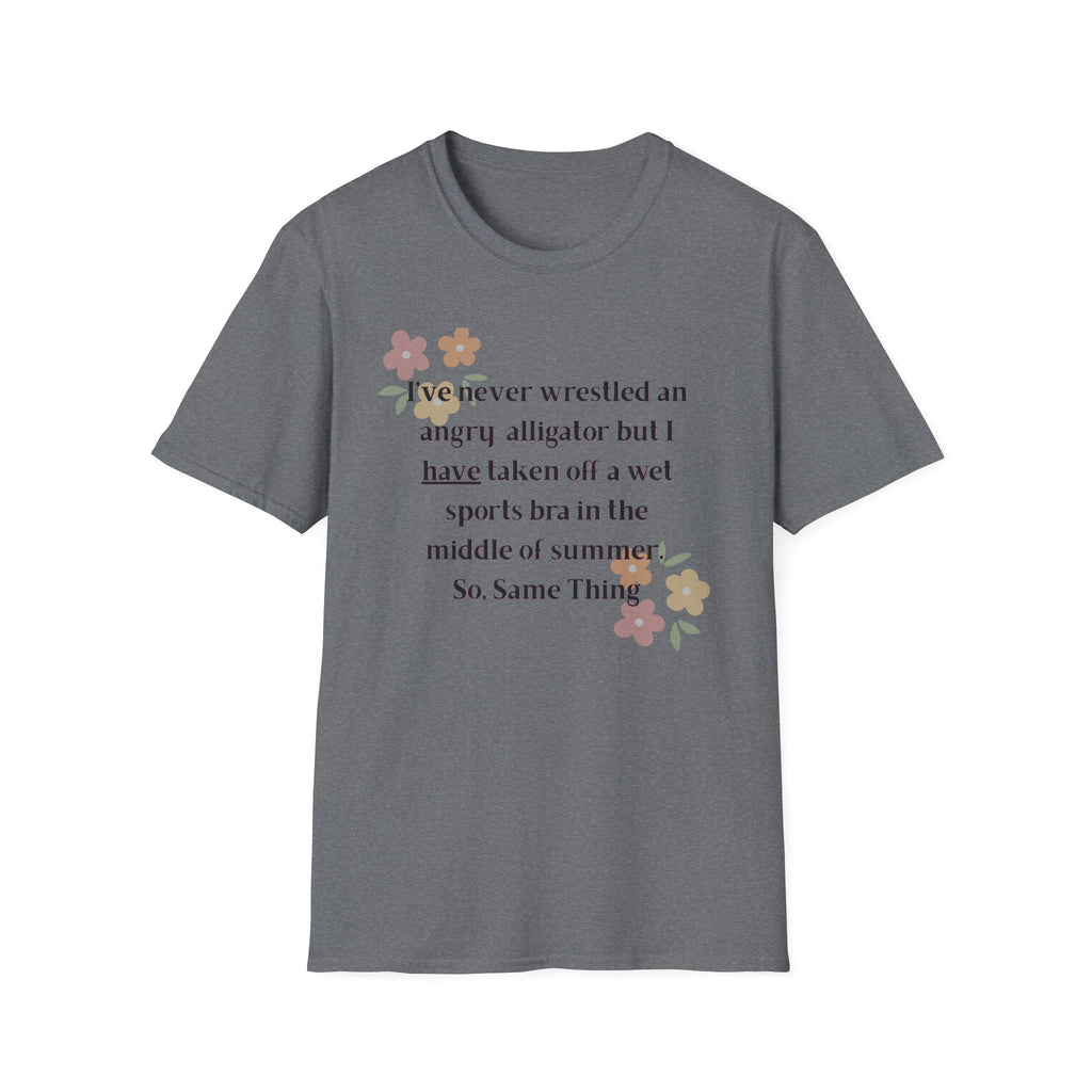 Ladies Soft Relaxed Soft T Shirt - Wrestle a alligator vs a wet bra