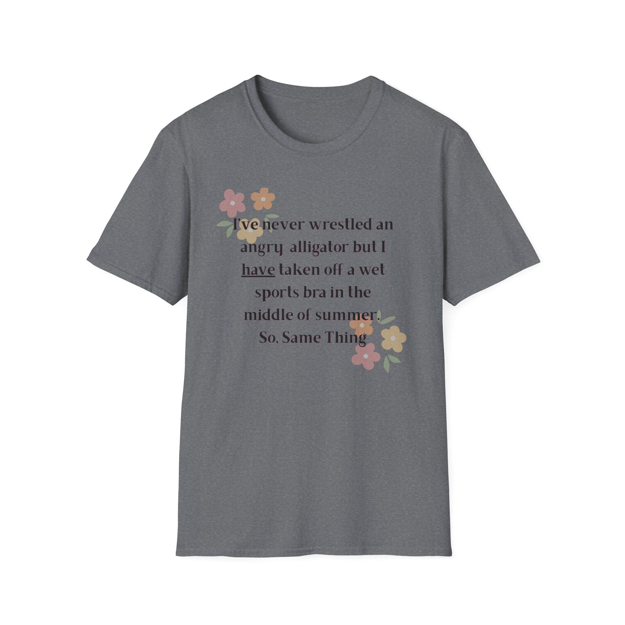 Ladies Soft Relaxed Soft T Shirt - Wrestle a alligator vs a wet bra