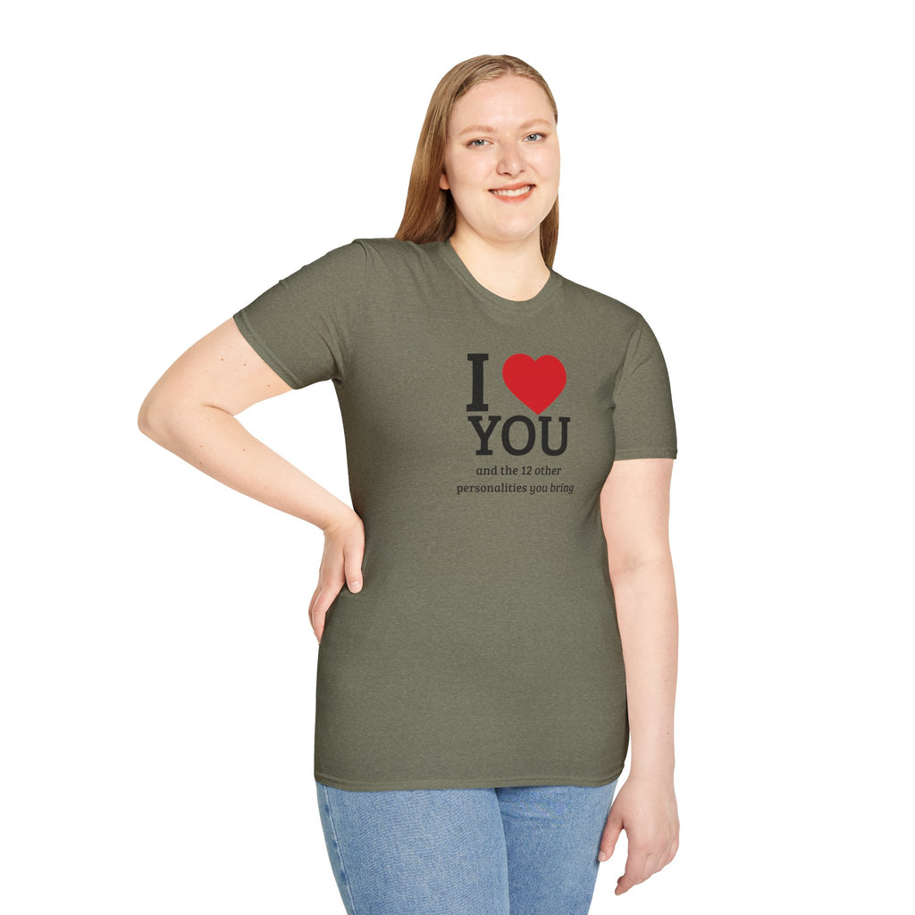 Super Soft Relaxed Tee - Men and Women- I love you and the 12 personalities