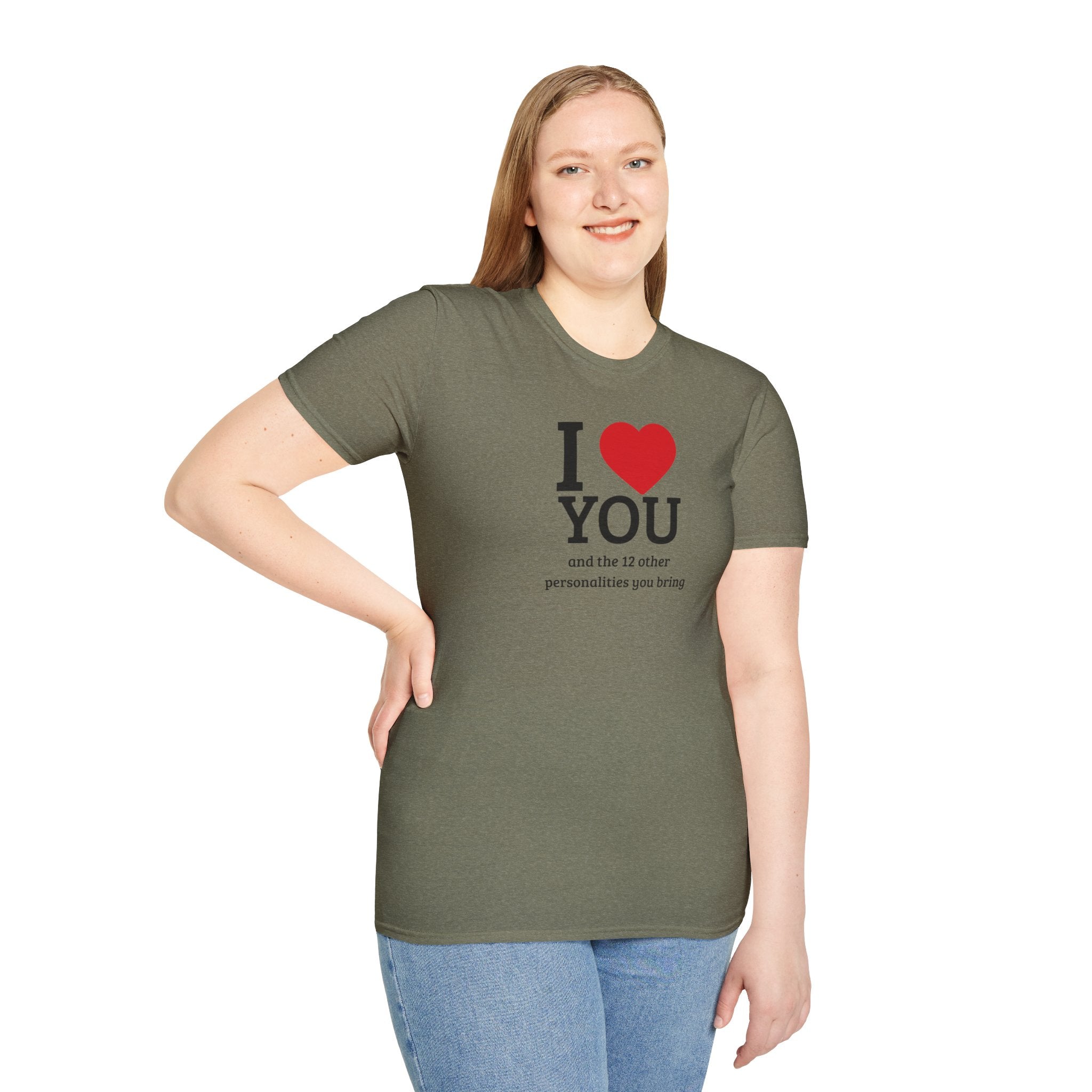 Super Soft Relaxed Tee - Men and Women- I love you and the 12 personalities