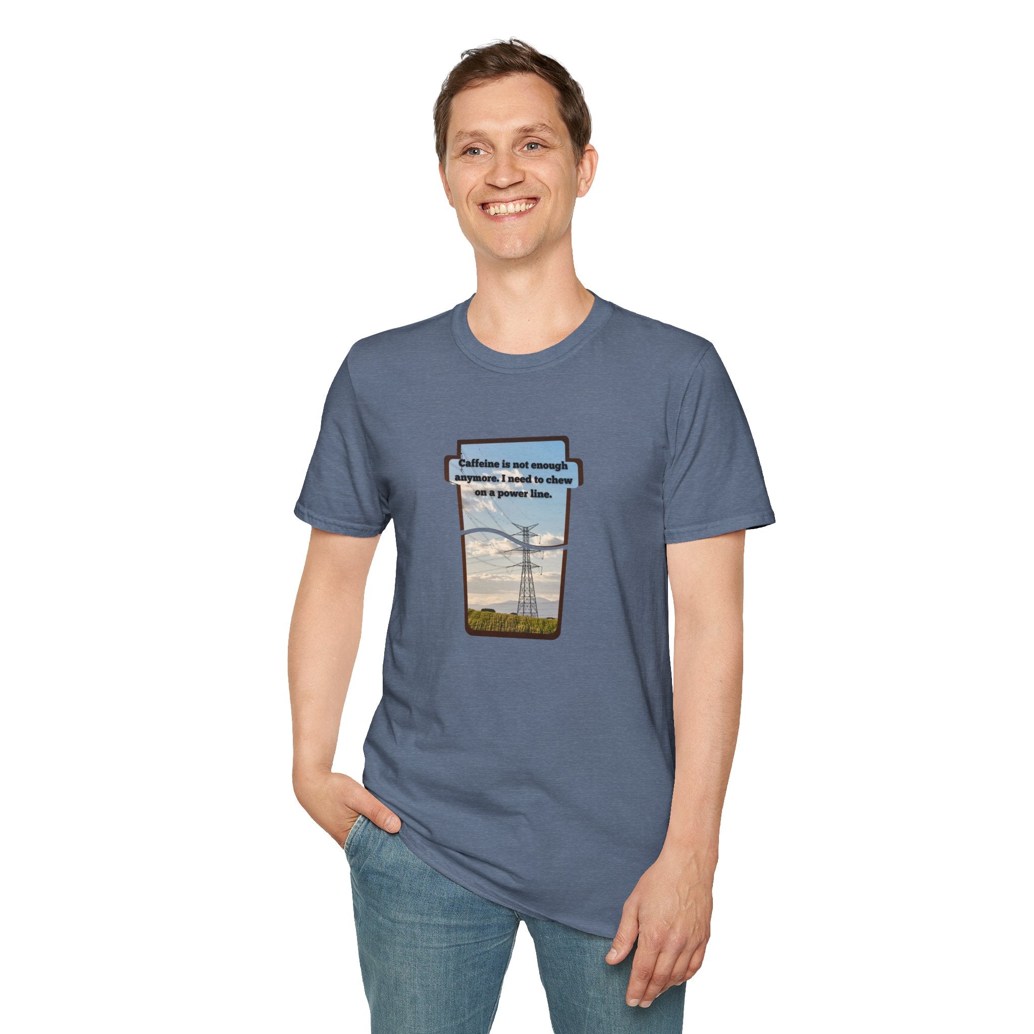 Relaxed Soft T Shirt - Men and Women - Chew on a power line