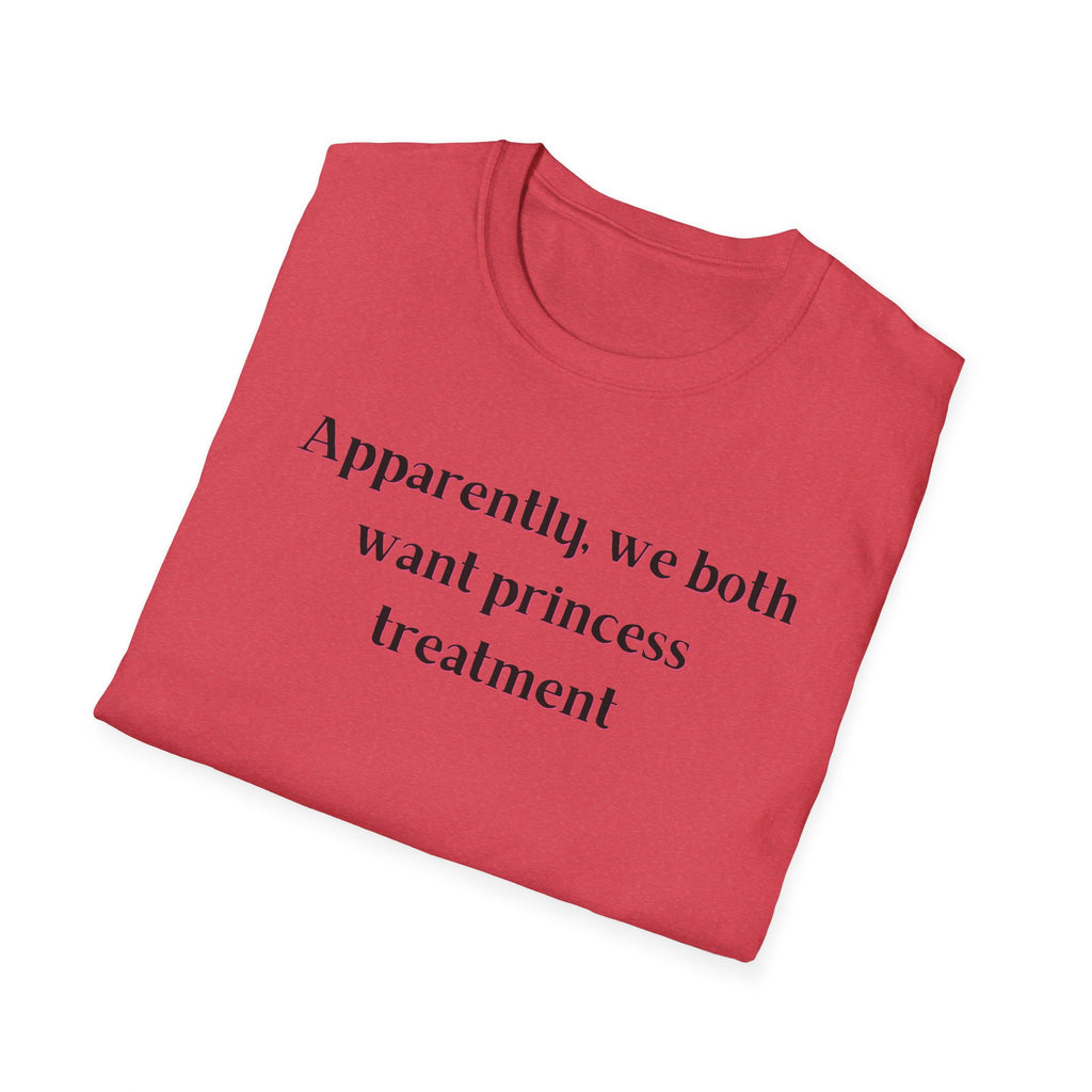 Men and Women Soft Relaxed T Shirt - Apparently We both Want Princess Treatment