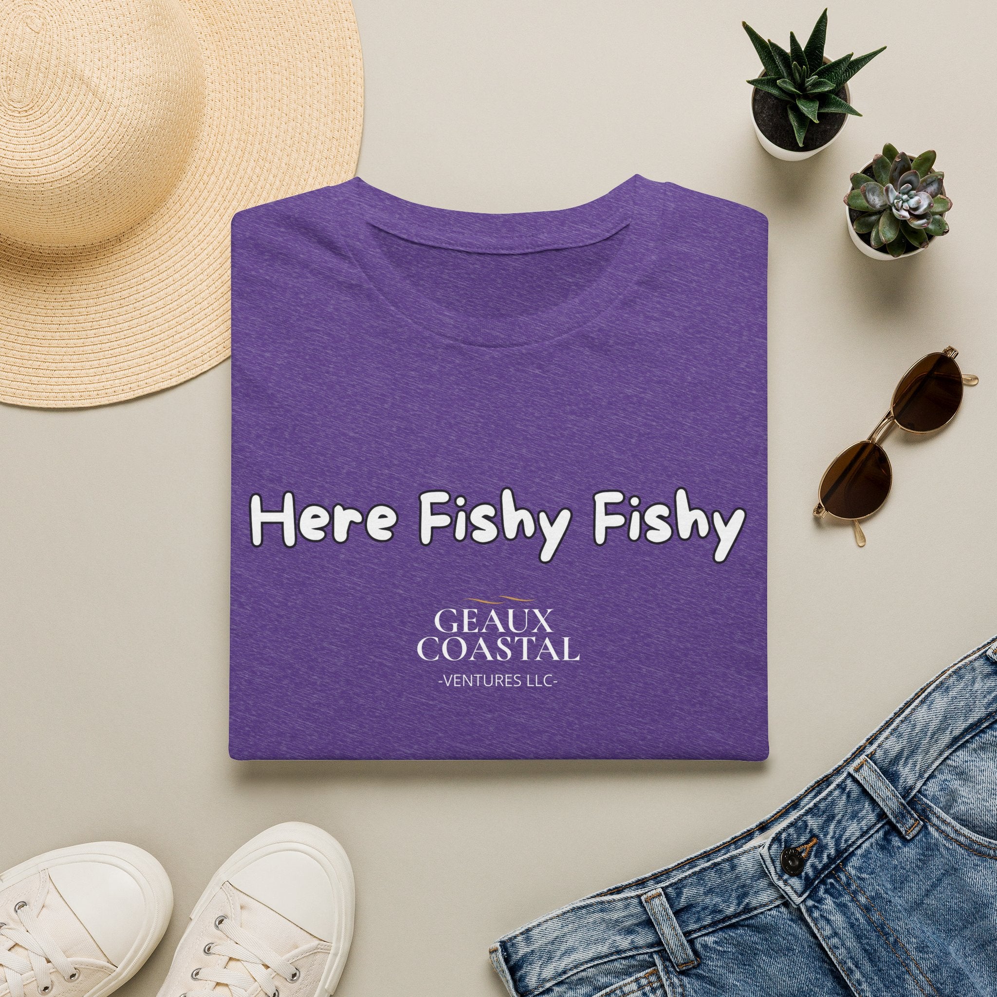 Men and Women ( Soft ) t Shirt - Here Fishy Fishy with Funny BACK - Regular Fit