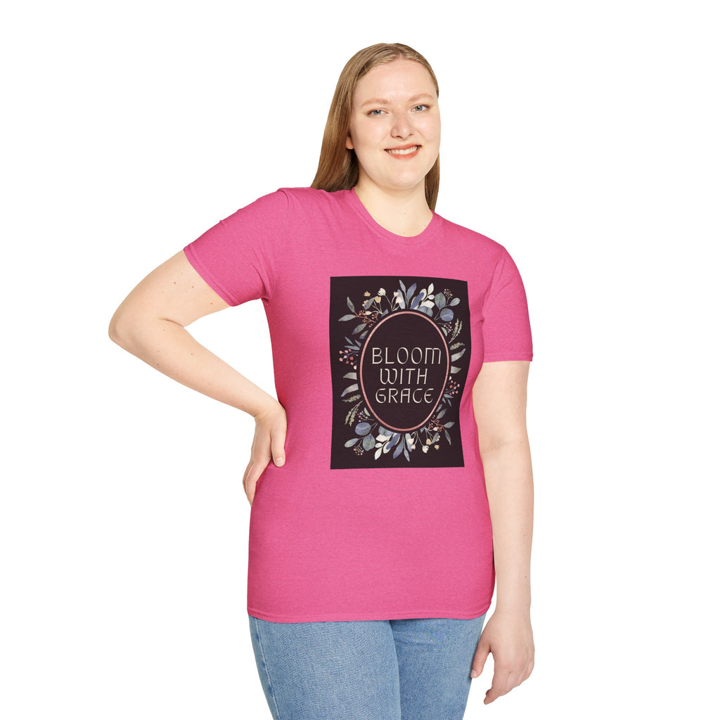 Women's Relaxed Tee - Bloom with Grace Back flowers