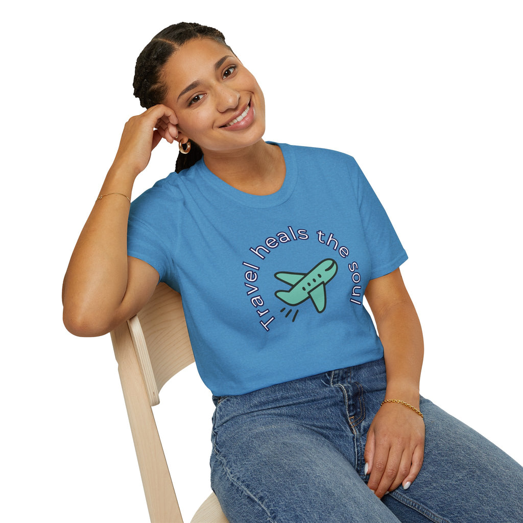 Comfty Woman's  Softstyle T-Shirt - "Travel"  "Heals The Soul"