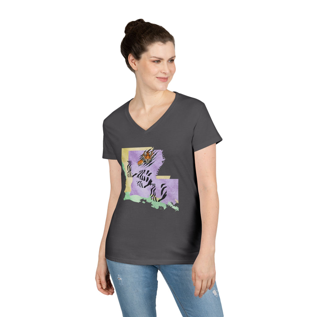 Ladies' V-Neck T-Shirt - Fitted   LSU Tigers