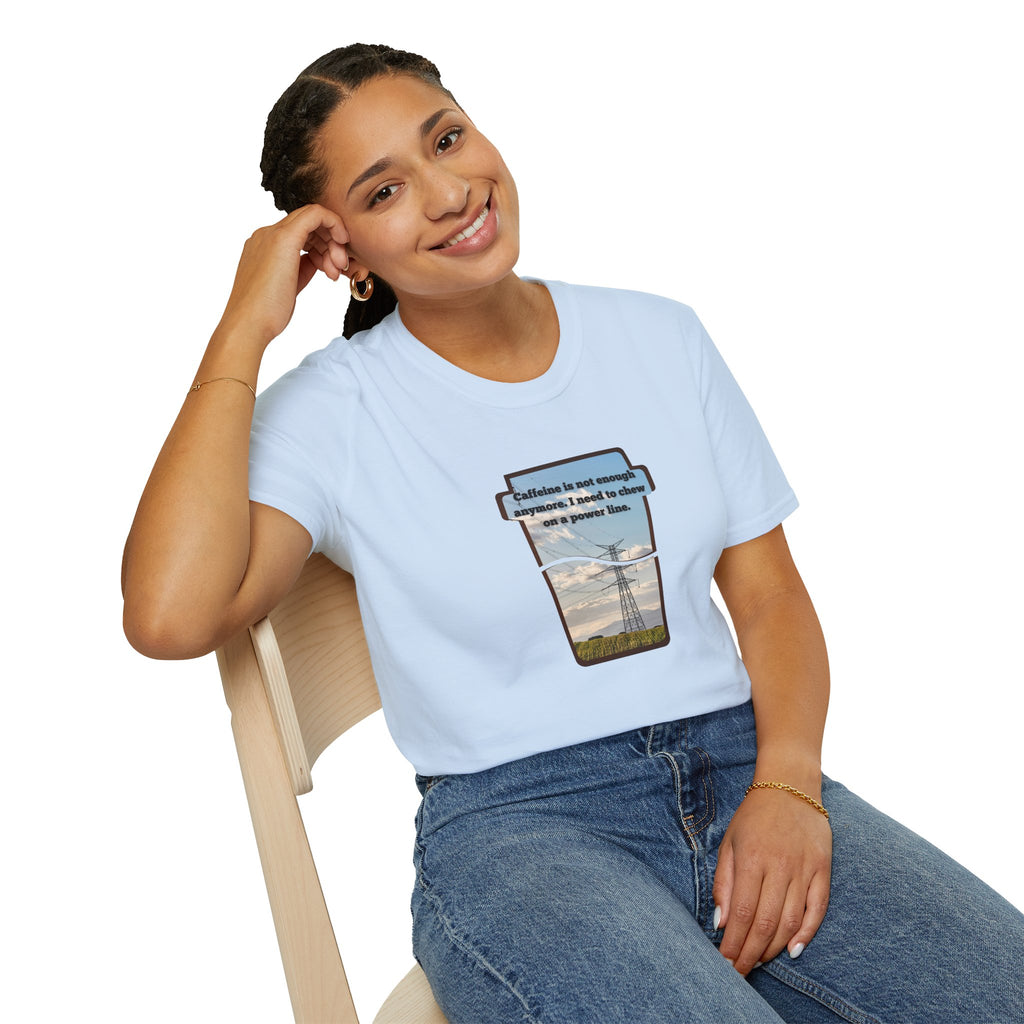 Relaxed Soft T Shirt - Men and Women - Chew on a power line