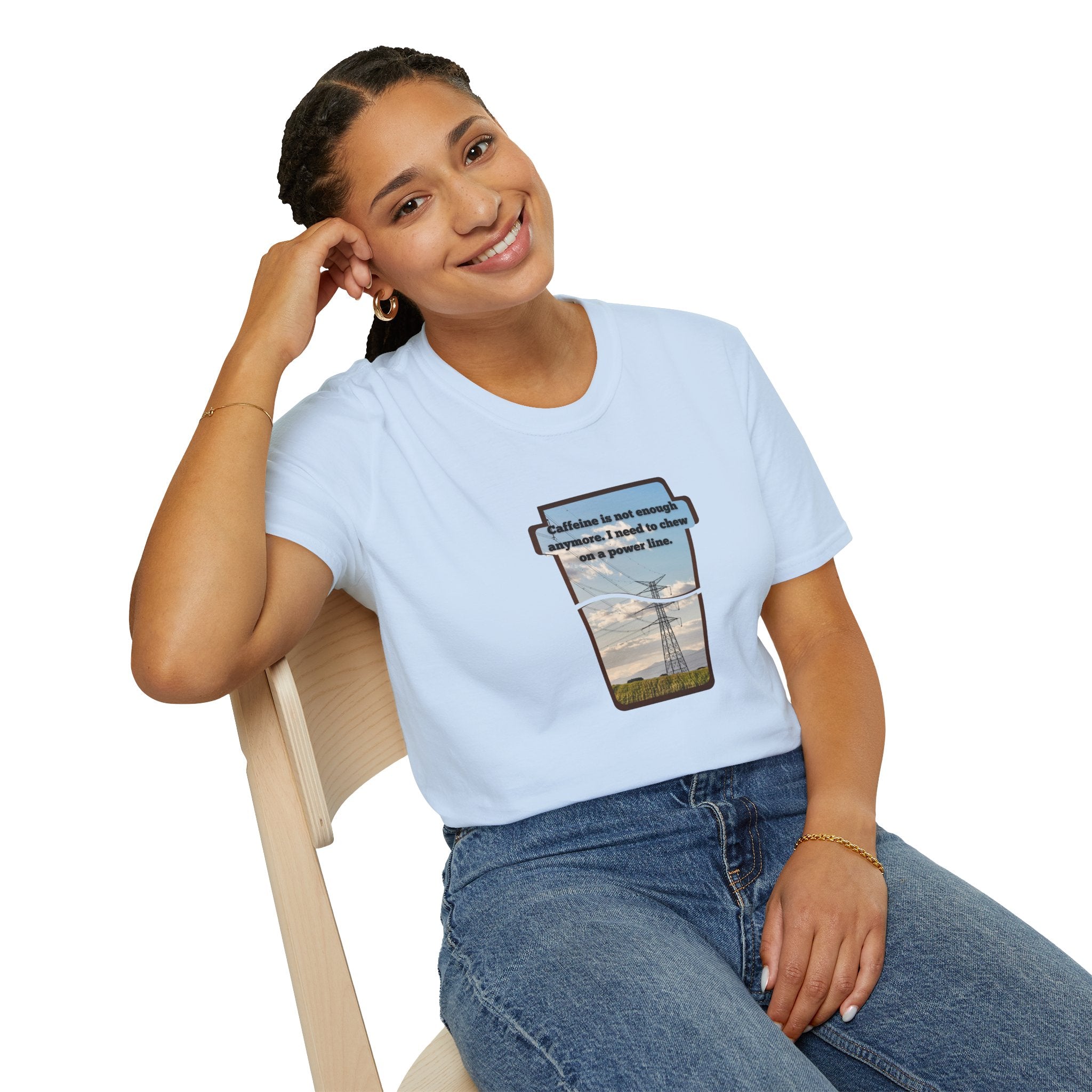 Relaxed Soft T Shirt - Men and Women - Chew on a power line