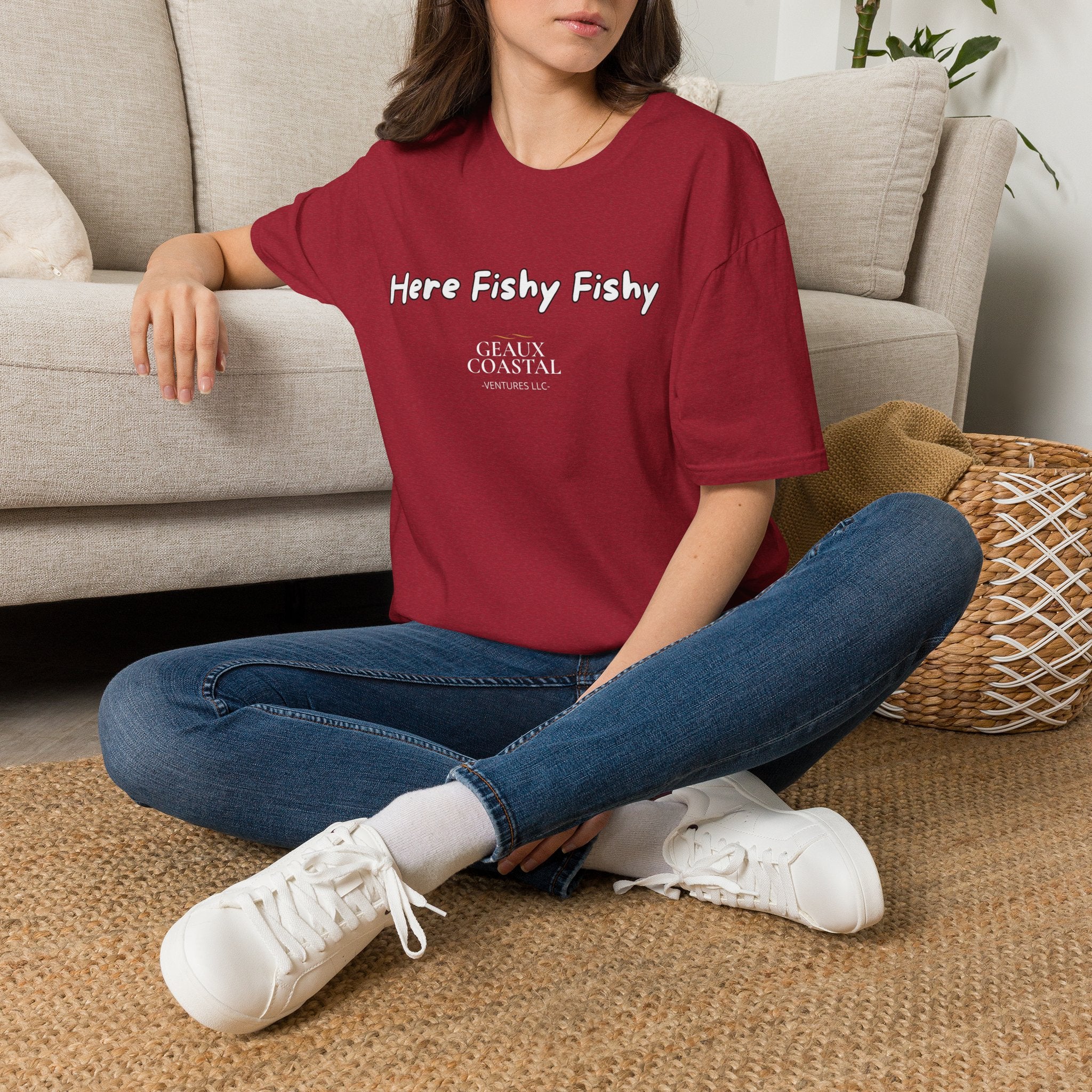Men and Women ( Soft ) t Shirt - Here Fishy Fishy with Funny BACK - Regular Fit