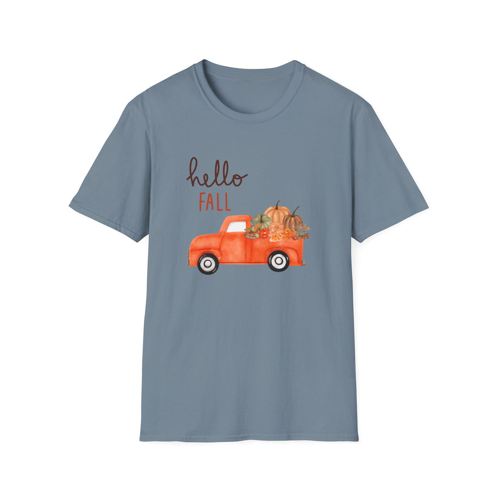 Woman Soft Relaxed Tee -  Hello Fall - Cute - Truck