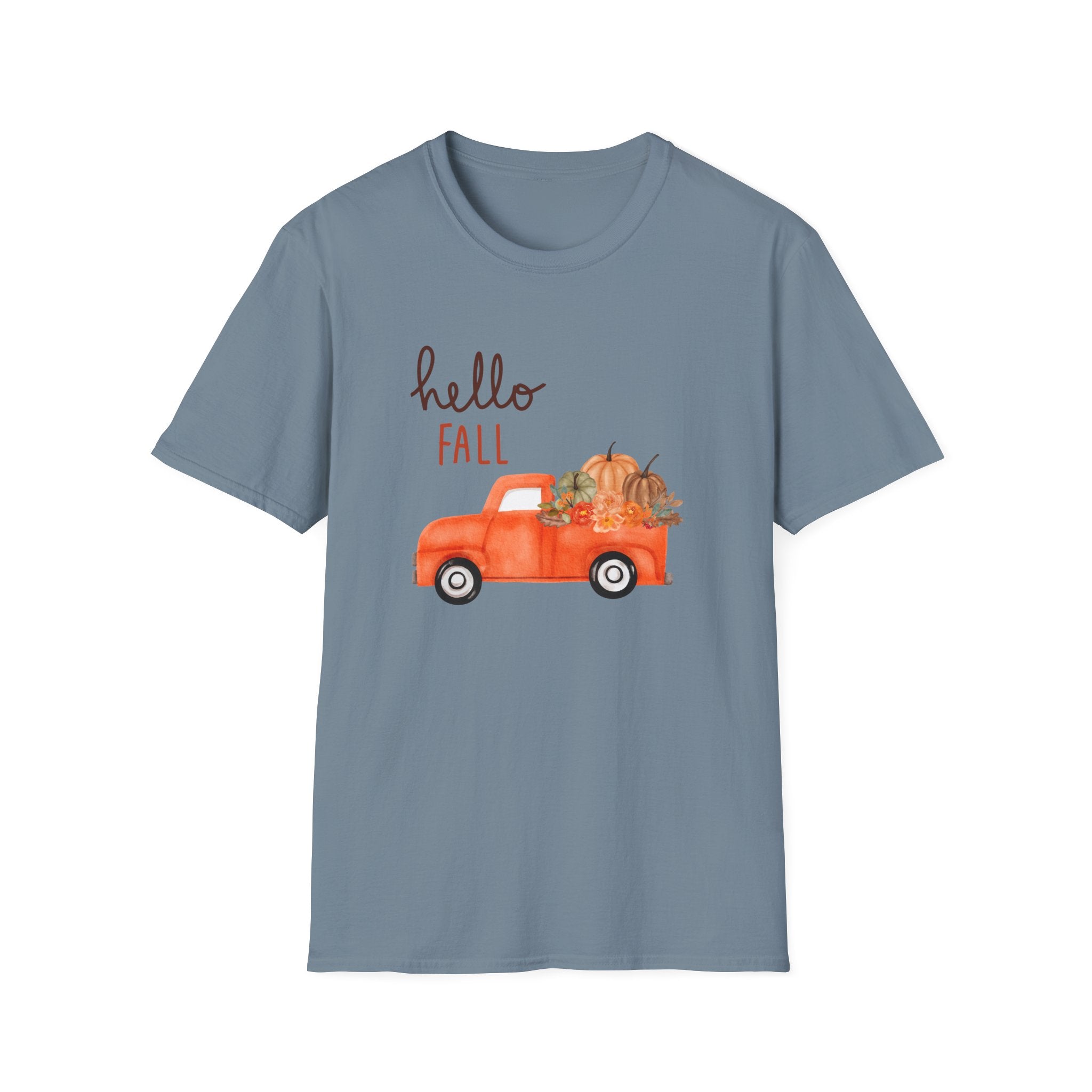 Woman Soft Relaxed Tee -  Hello Fall - Cute - Truck