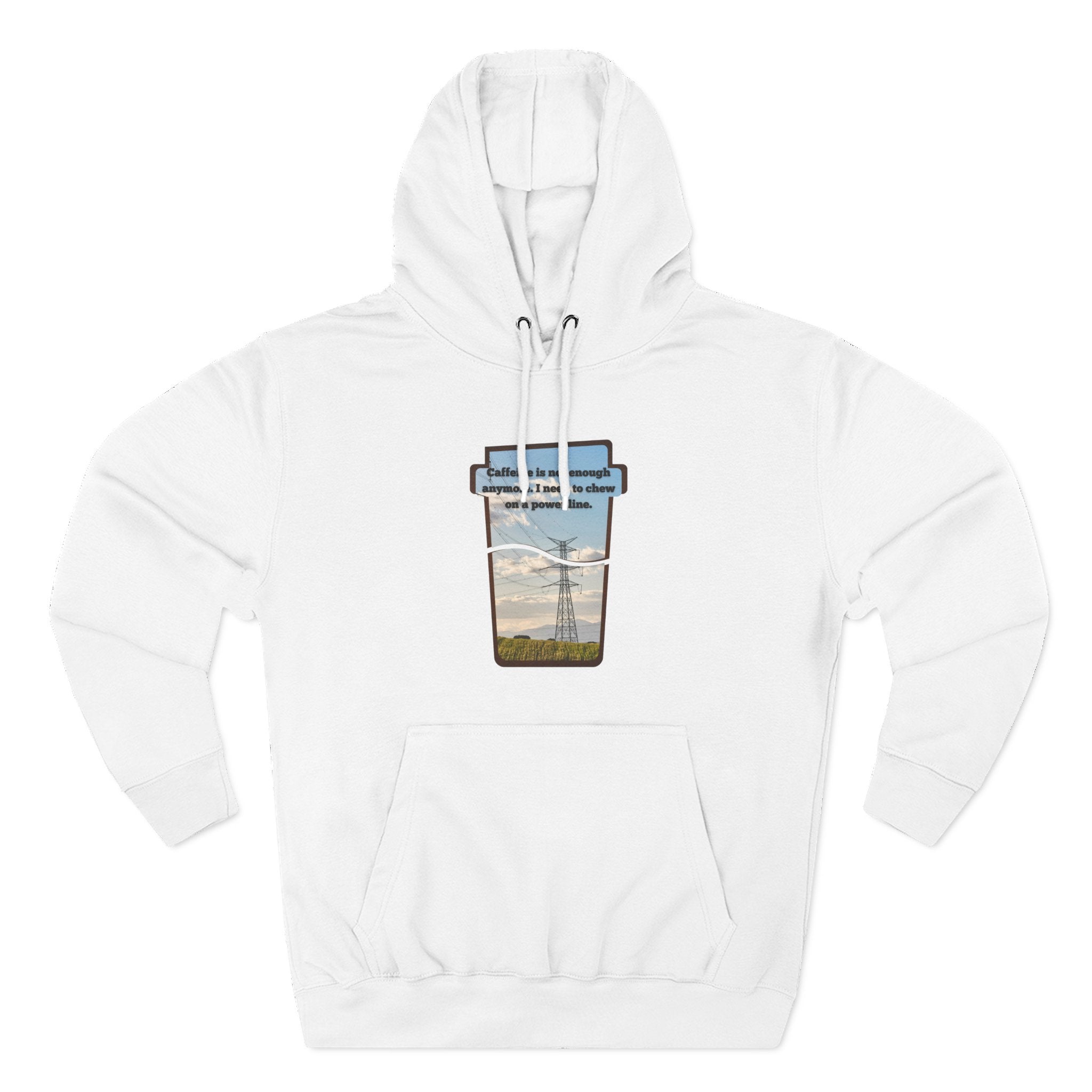Soft Regular fit Hoodie - Men and Women - Coffee and power lines