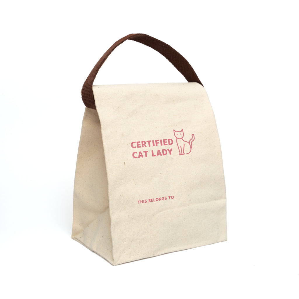 Canvas Lunch Bag With Strap - Cat Lady