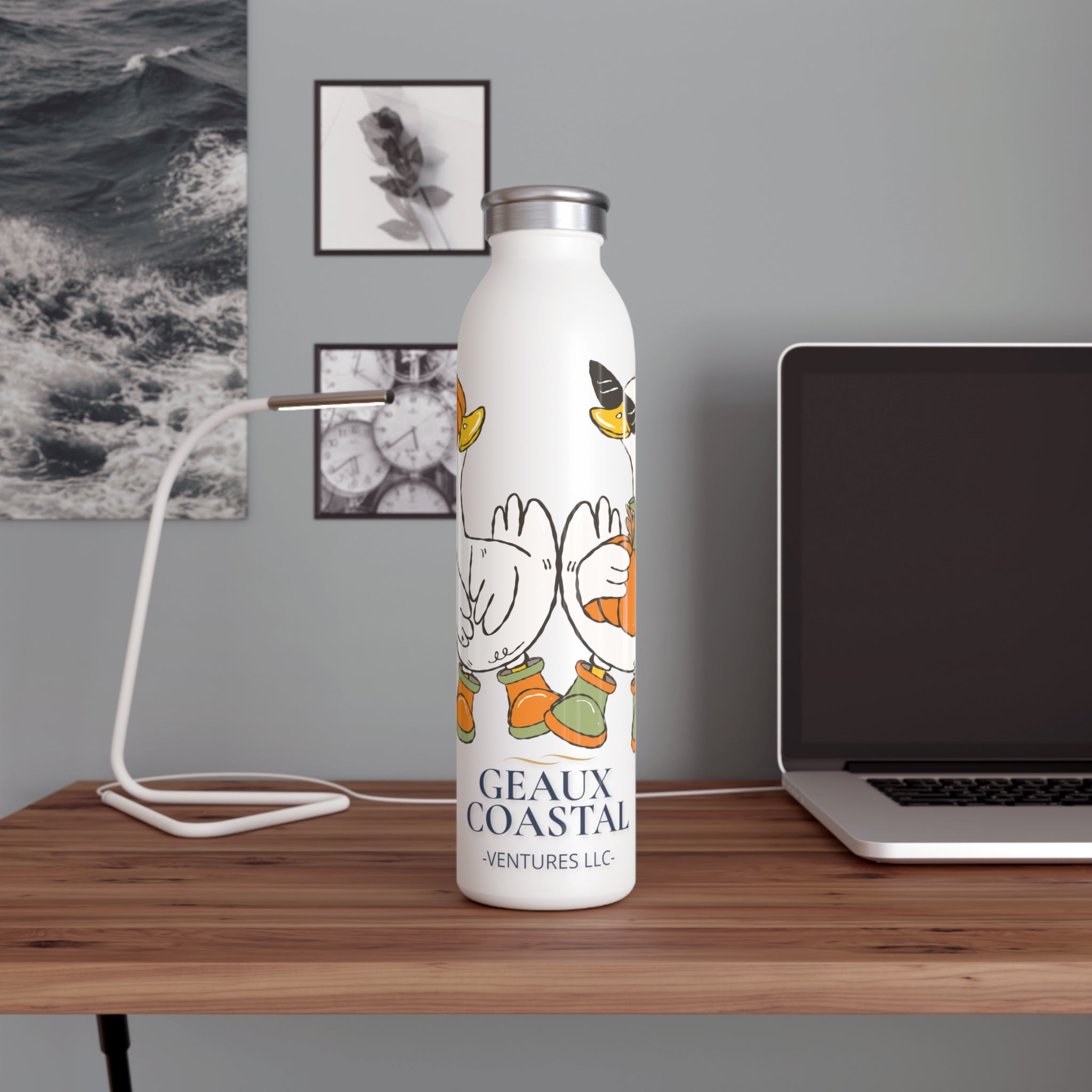 Slim Water Bottle - Ducks - Fall - Cute