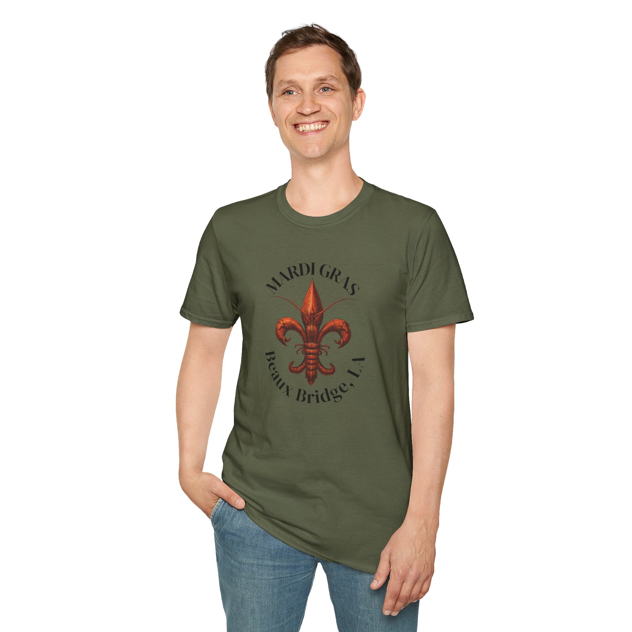 relaxed mens tee - beaux bridge mardi gras