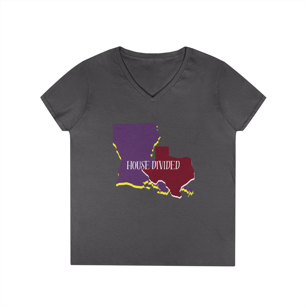 Ladies' V-Neck Tee Fitted - "Aggies" "LSU" "House Divided"