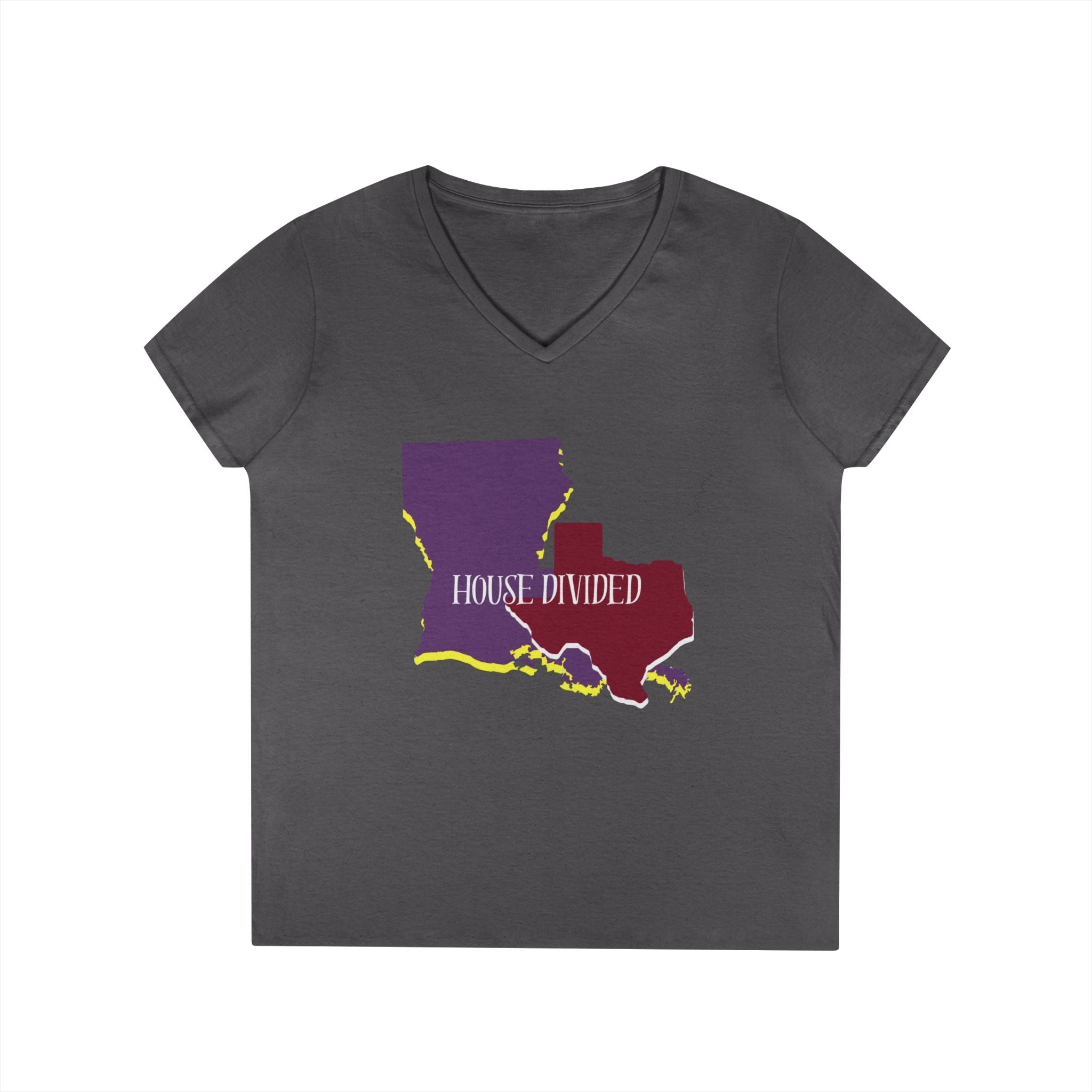 Ladies' V-Neck Tee Fitted - "Aggies" "LSU" "House Divided"
