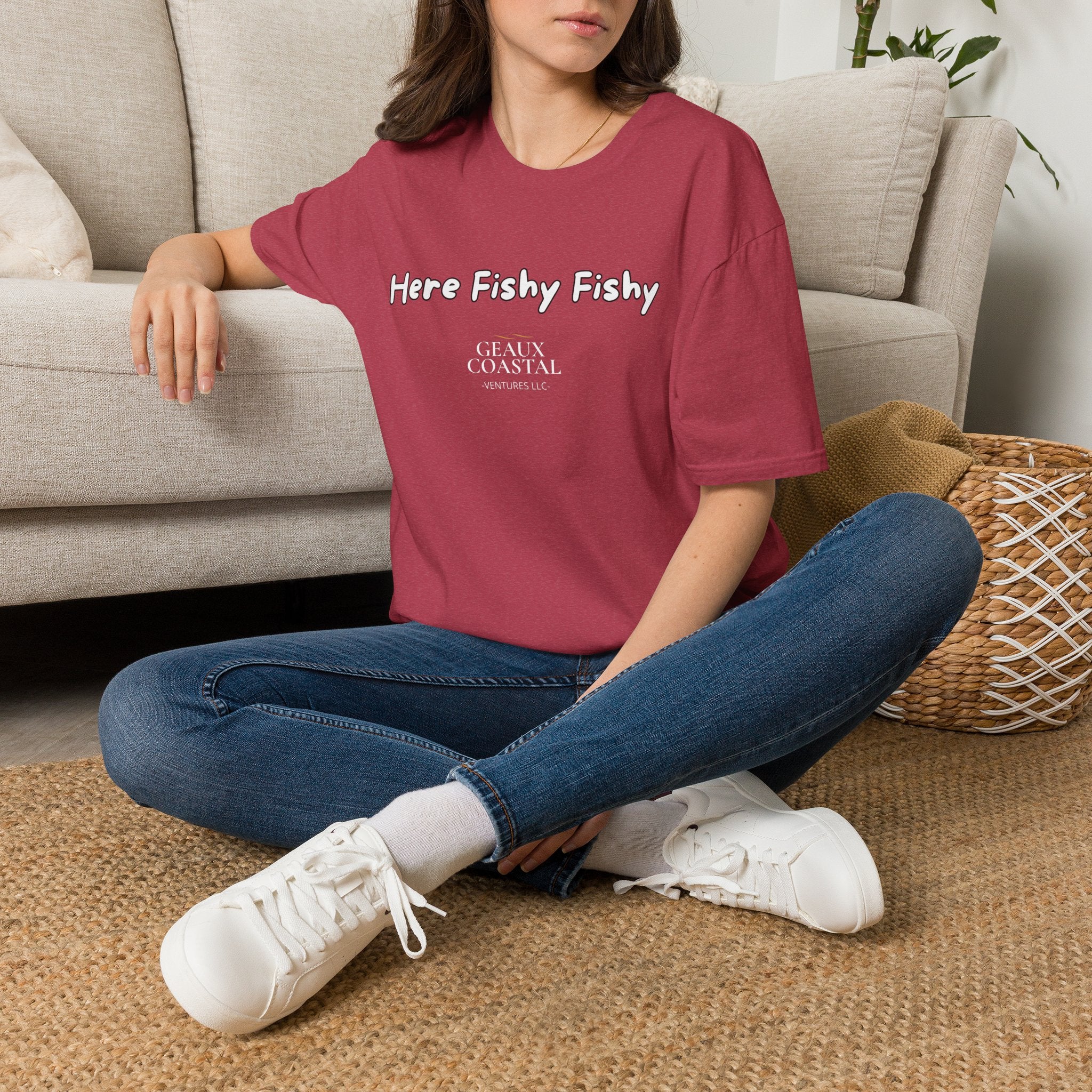 Men and Women ( Soft ) t Shirt - Here Fishy Fishy with Funny BACK - Regular Fit