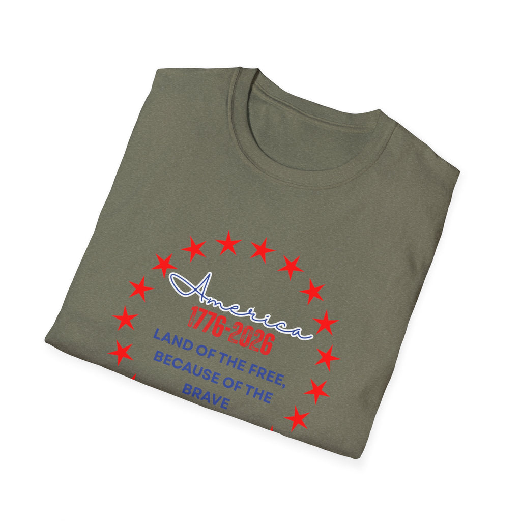 Relaxed Soft Tee- Men and Women - Home of the Free because of the brave