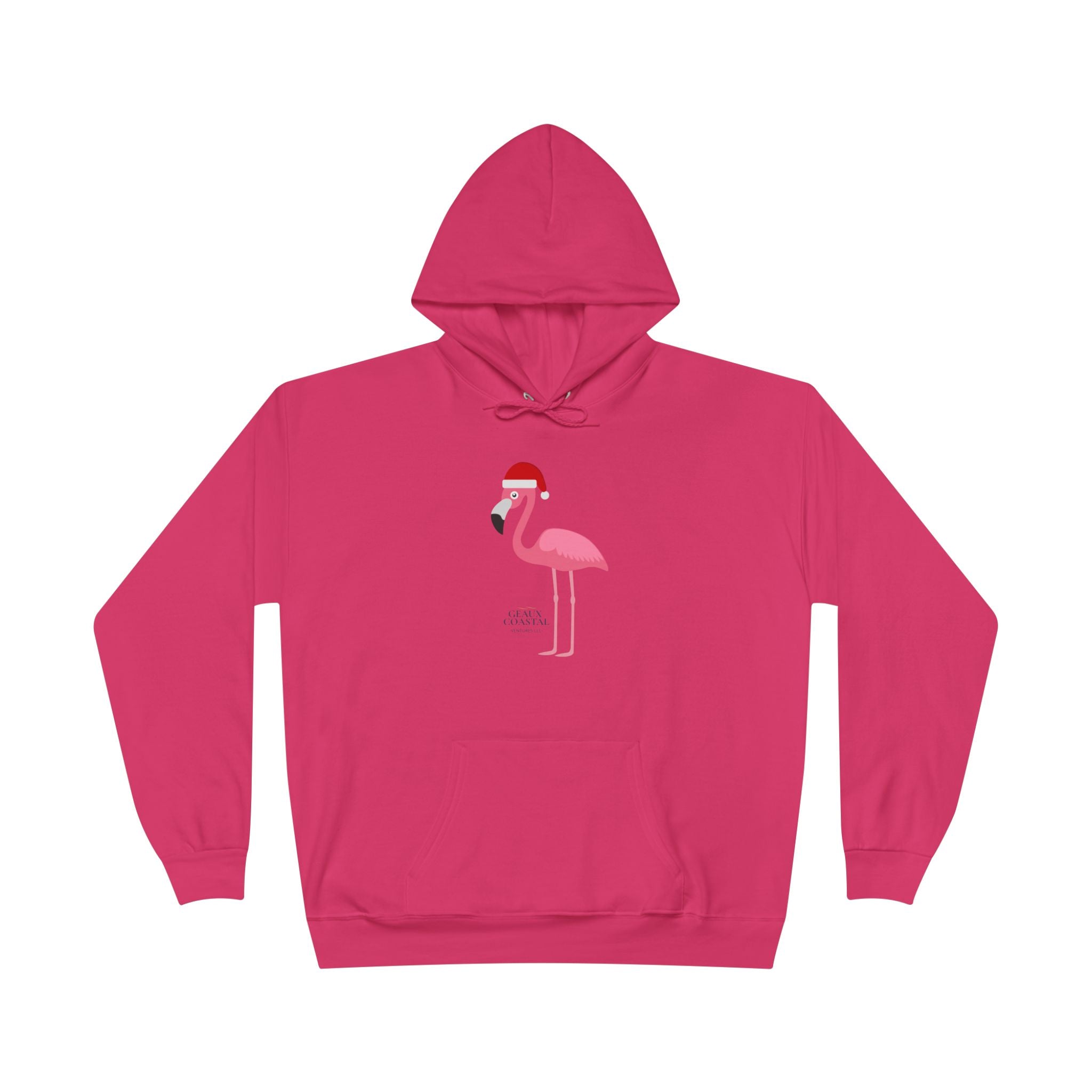 Ladies Hoodie Sweatshirt - Flamingo Cute Santa Christmas - Regular Fit