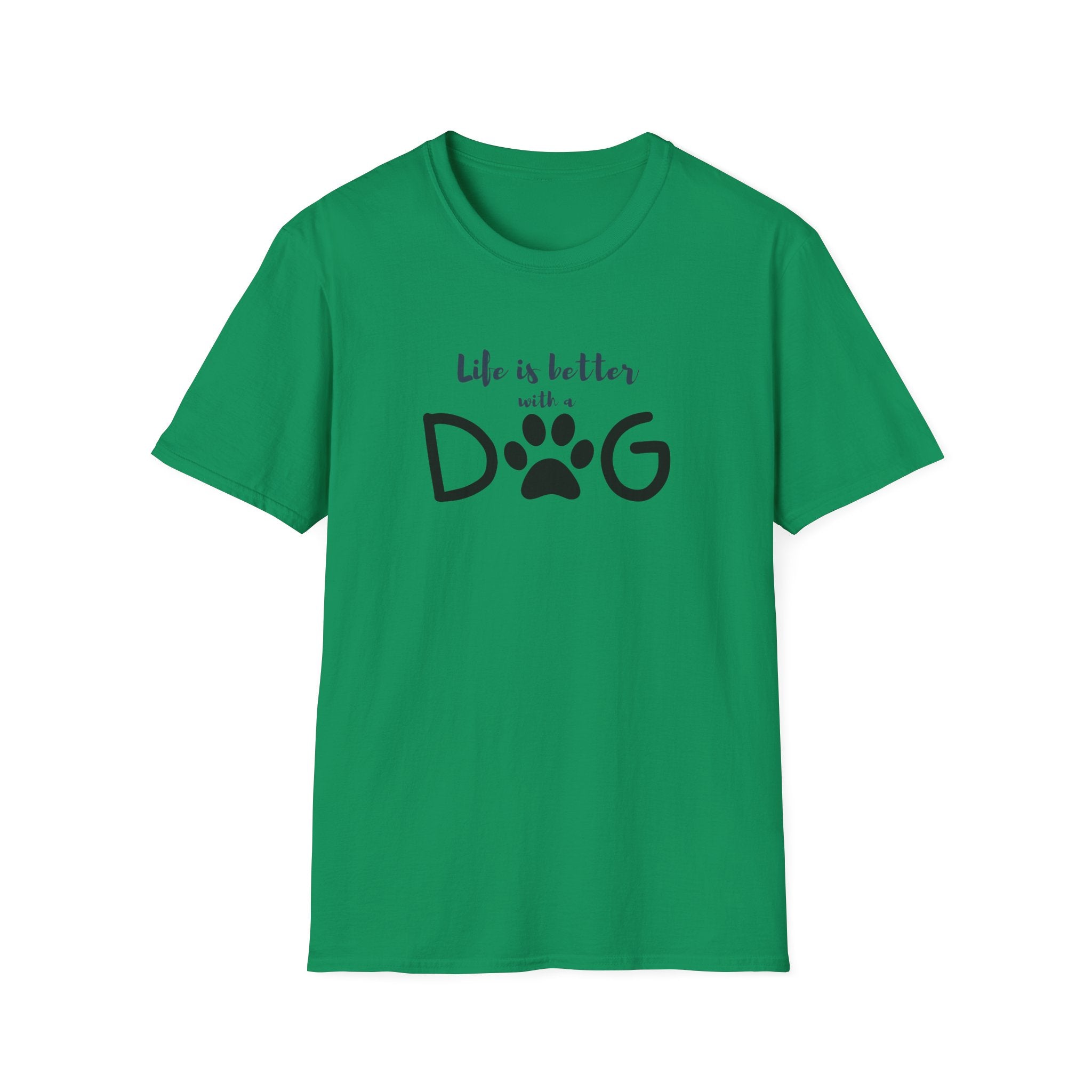 Ladies soft relaxed Tee- Life is better with a dog