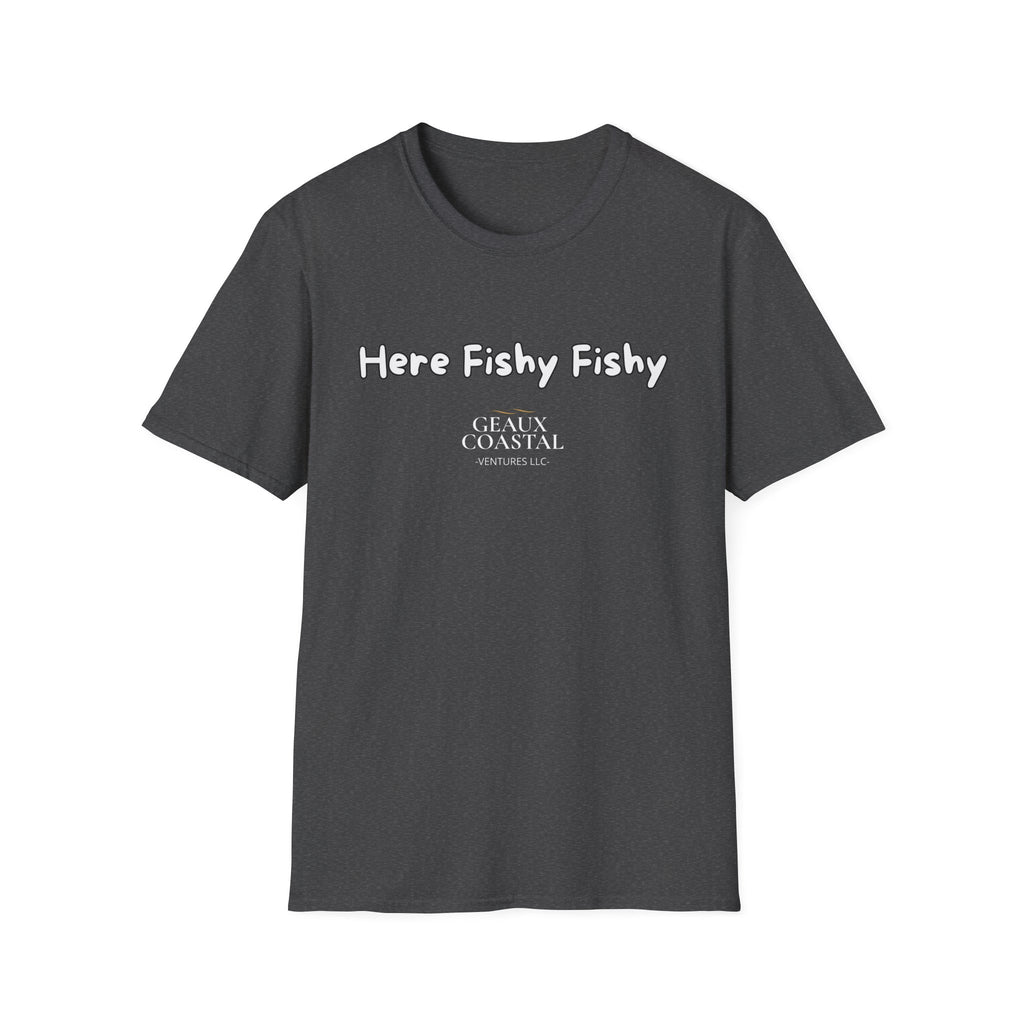 Men and Women ( Soft ) t Shirt - Here Fishy Fishy with Funny BACK - Regular Fit