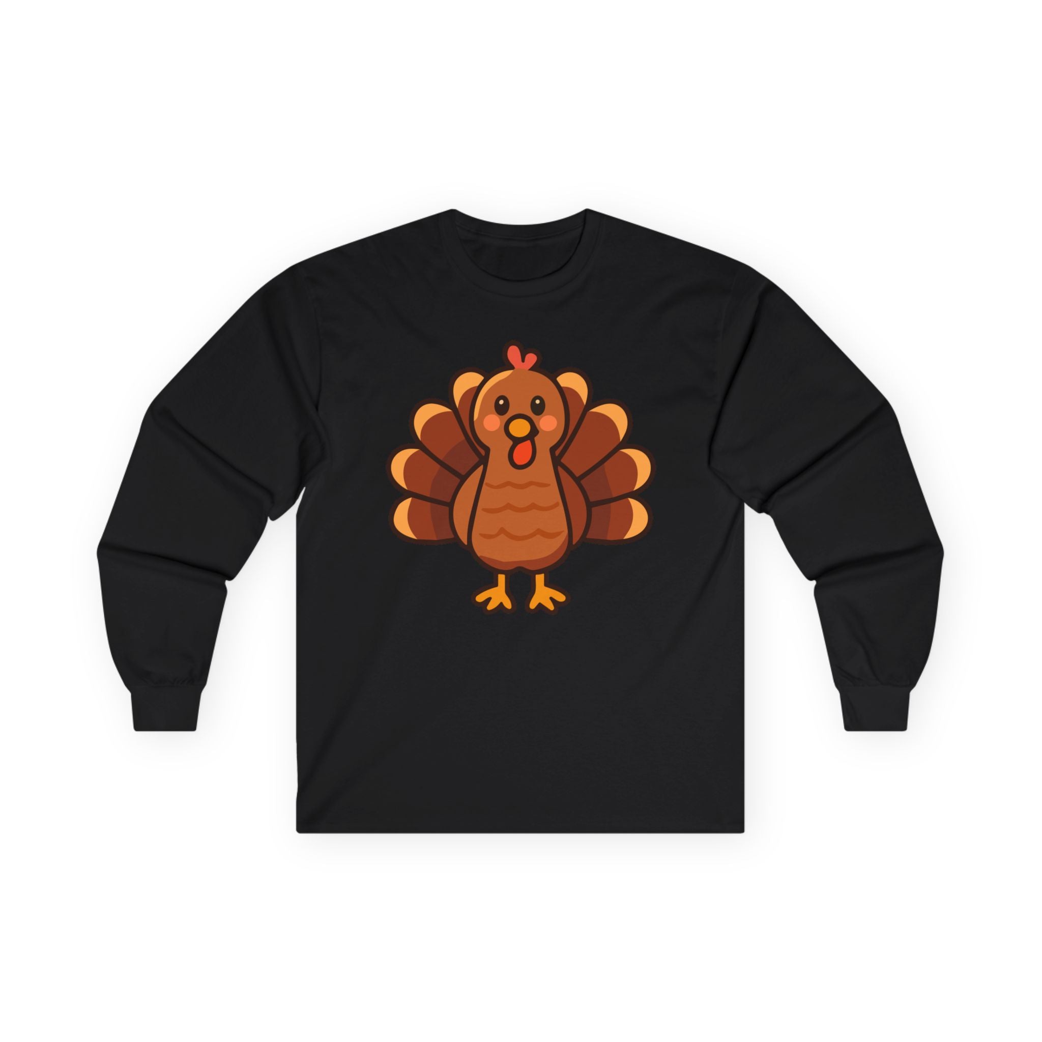 Woman's Relaxed Soft Long Sleeve - Thanksgiving Turkey Cute