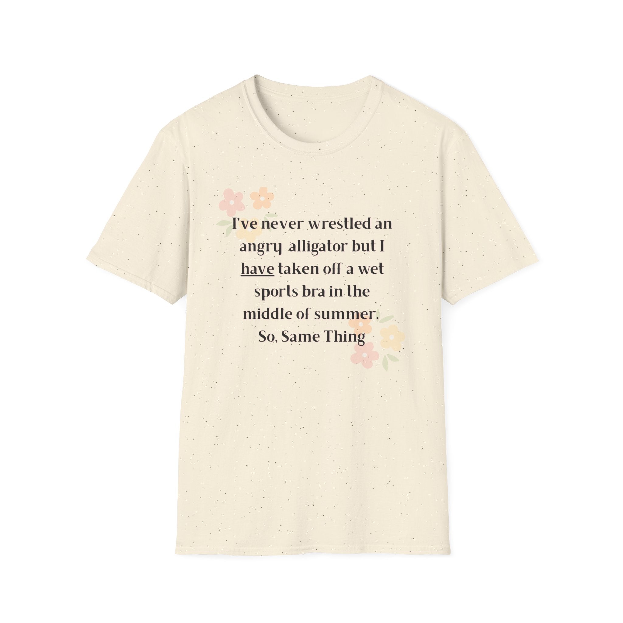 Ladies Soft Relaxed Soft T Shirt - Wrestle a alligator vs a wet bra