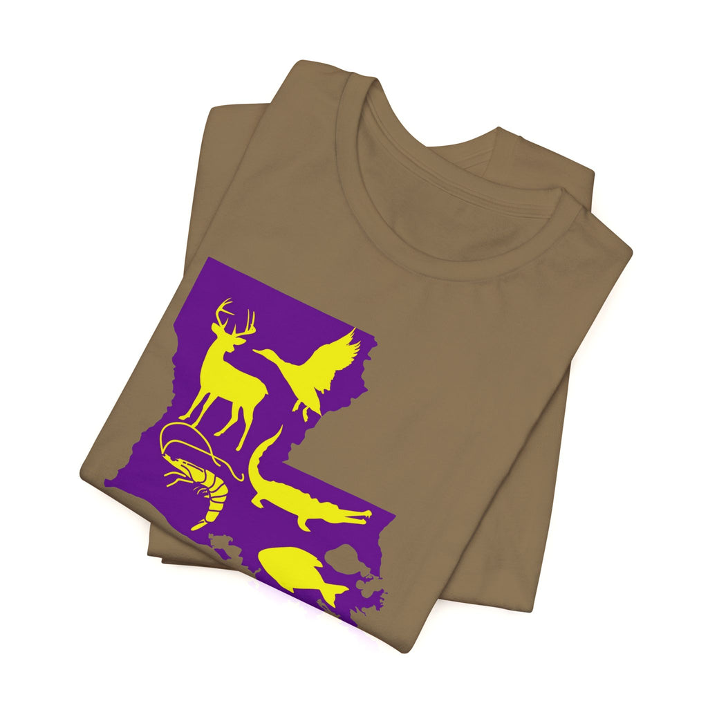 Mens Ultra Soft Jersey Short Sleeve Tee - Hunting Louisiana