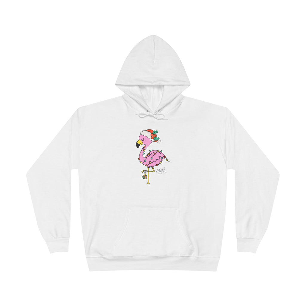Ladies Pullover Hoodie Sweatshirt - Flamingo Cute Christmas Cheer - Regular Fit