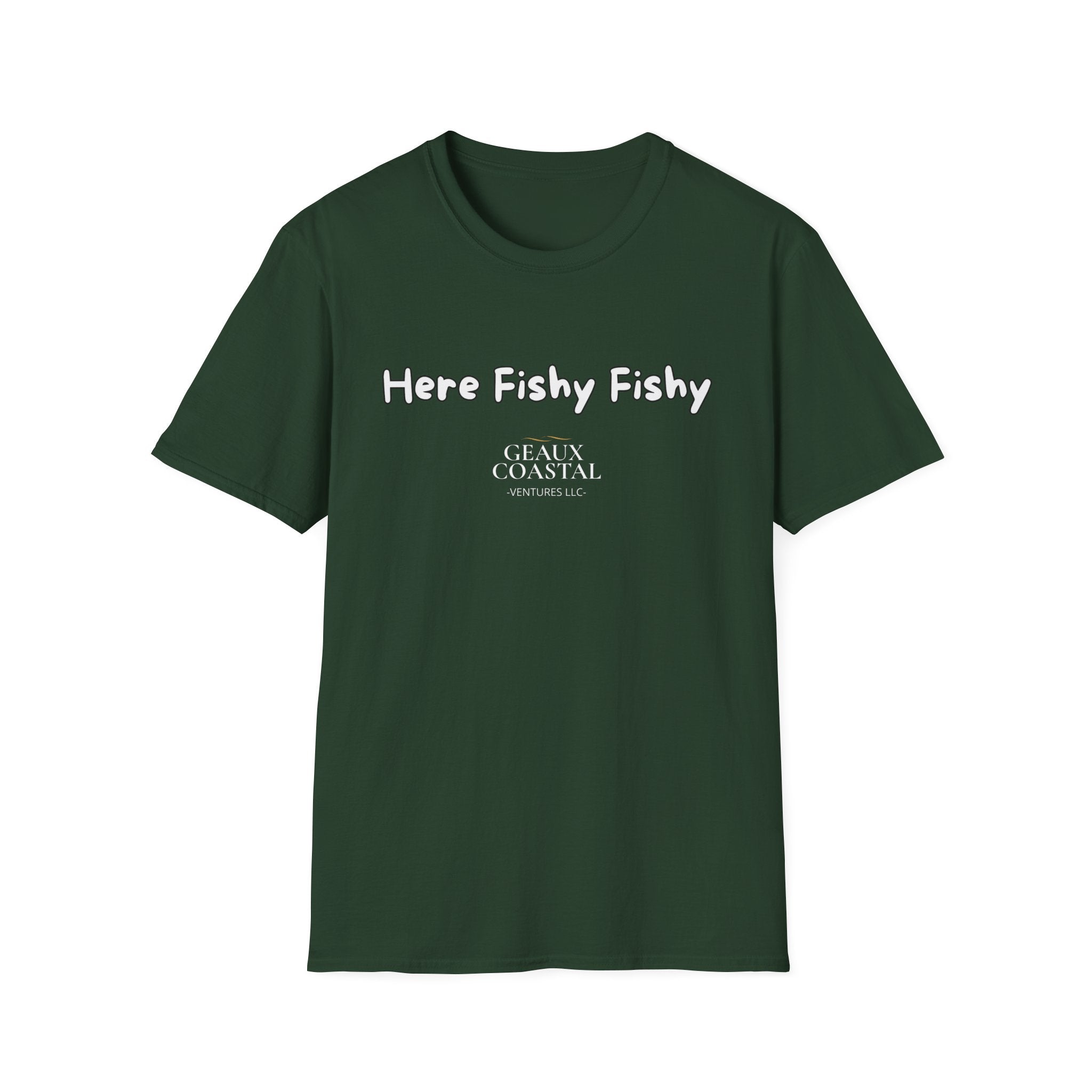 Men and Women ( Soft ) t Shirt - Here Fishy Fishy with Funny BACK - Regular Fit