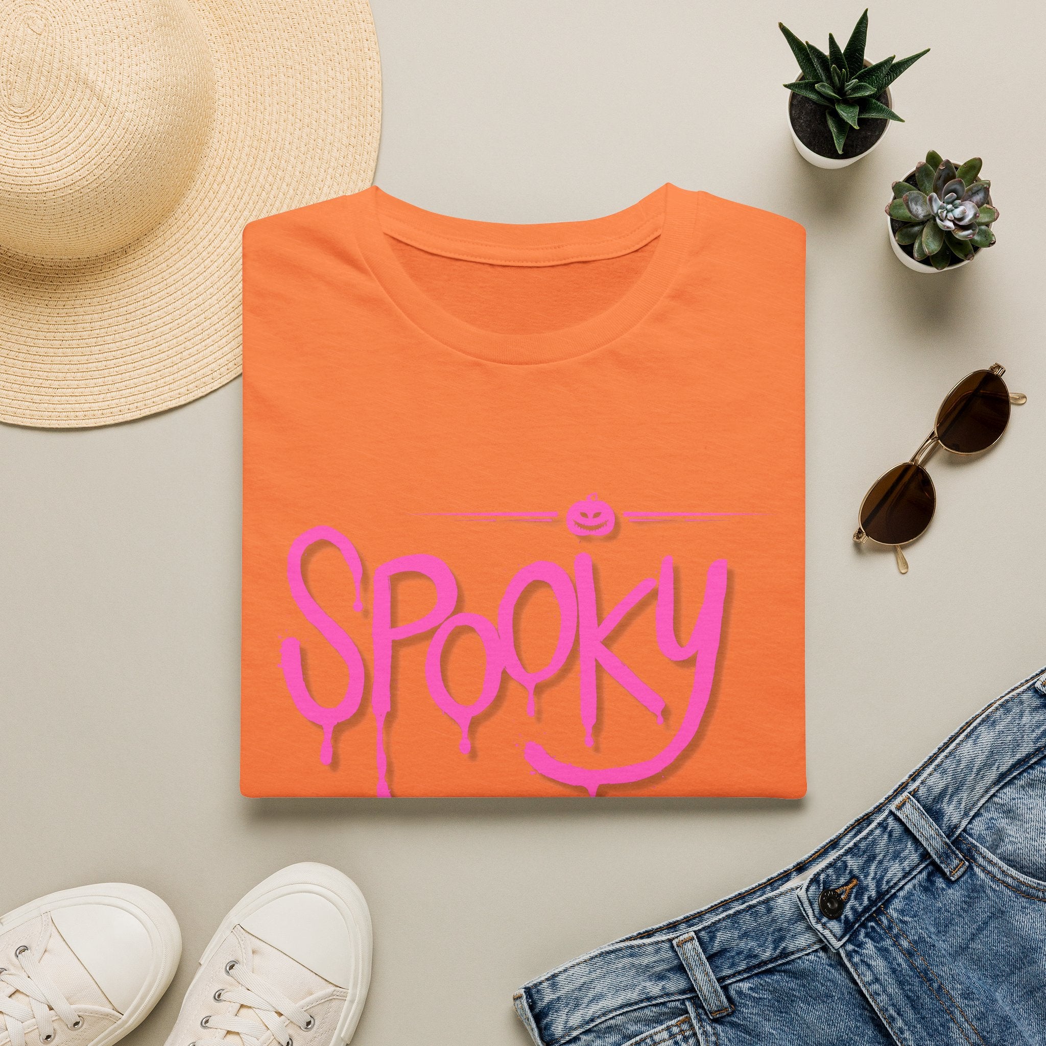 Womens Soft Tee Relaxed - Spooky Halloween Cute Tee