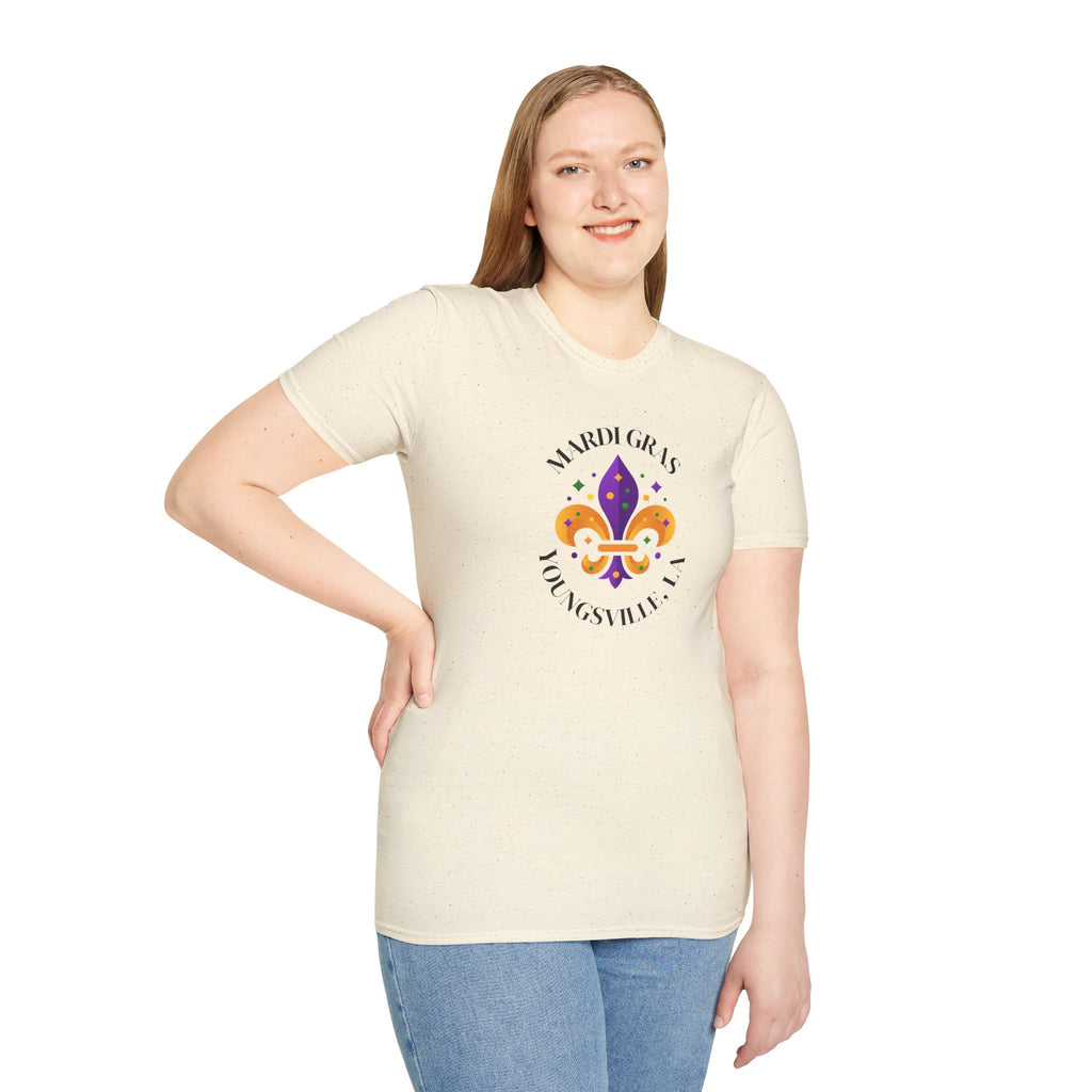 Relaxed Soft Tee for Men and Women Mardi Grad Youngsville La
