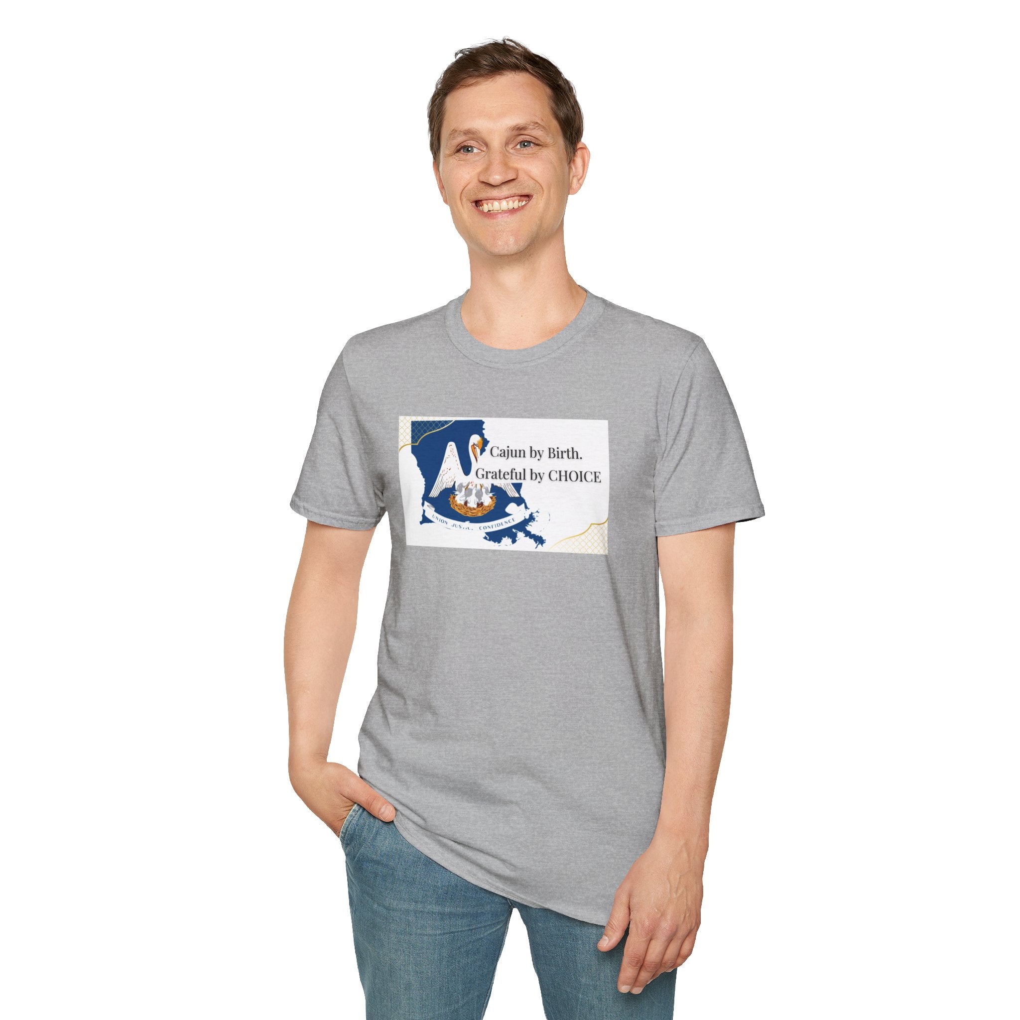 Soft Relaxed Tee Men and Women - Cajun By Birth Grateful by Choice