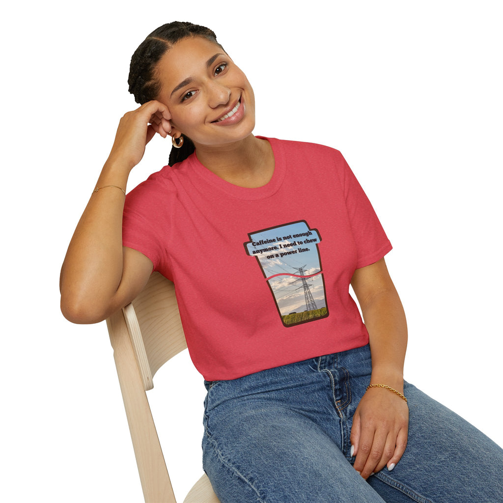 Relaxed Soft T Shirt - Men and Women - Chew on a power line