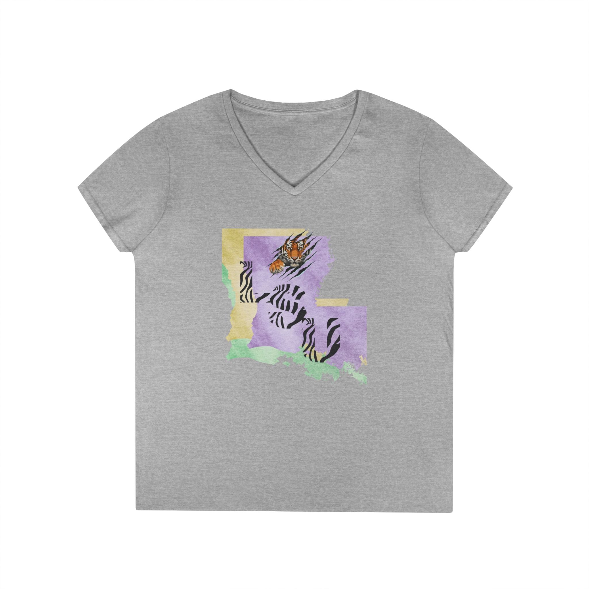 Ladies' V-Neck T-Shirt - Fitted   LSU Tigers