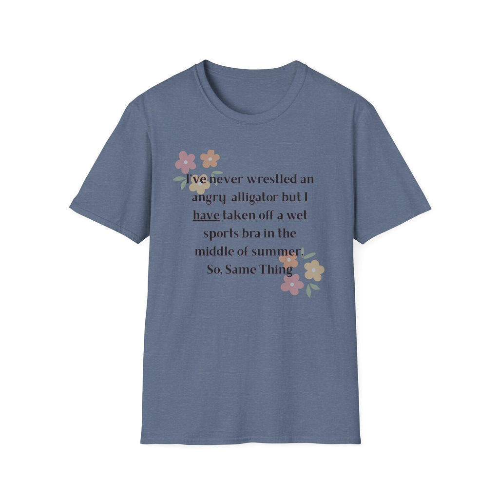 Ladies Soft Relaxed Soft T Shirt - Wrestle a alligator vs a wet bra