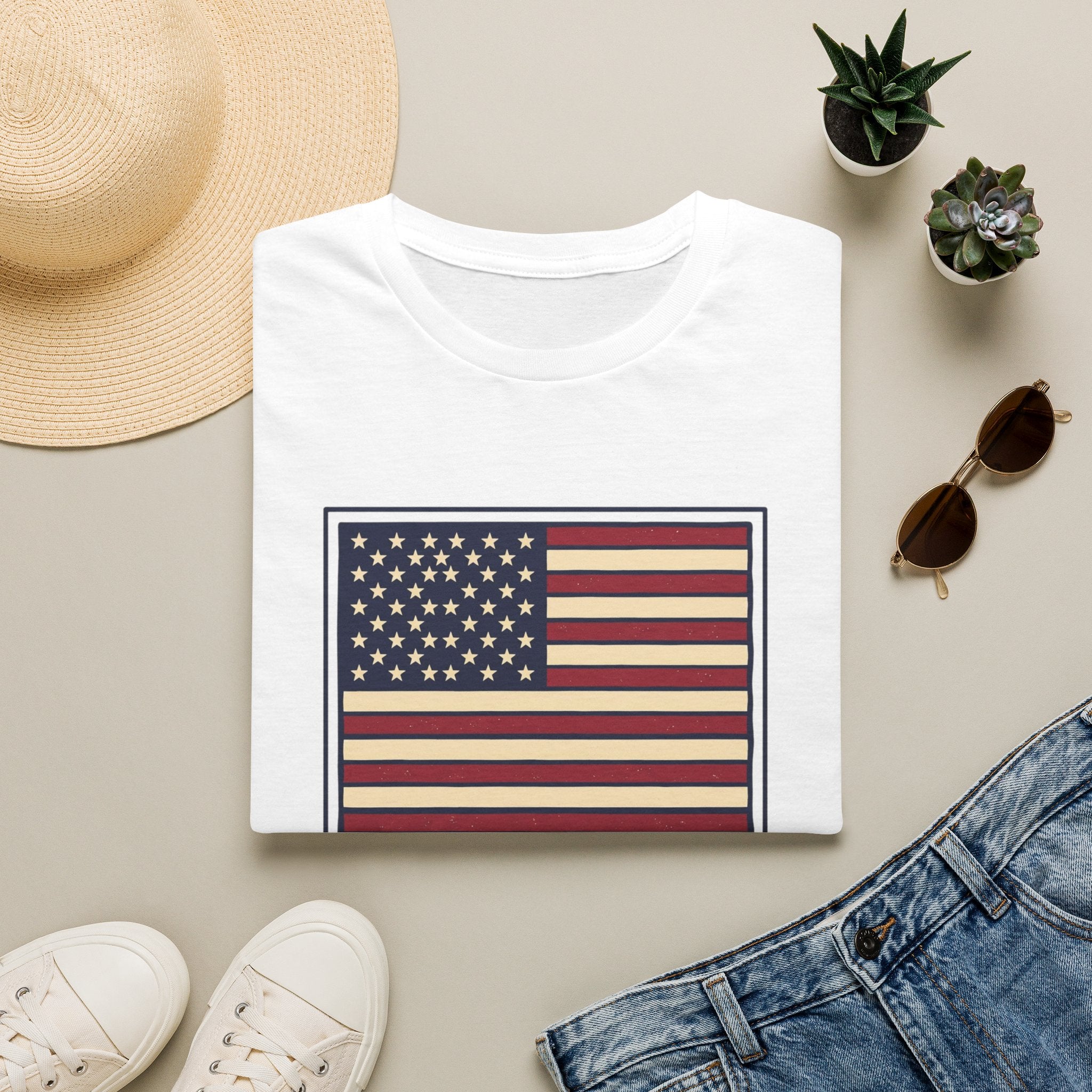Men and Women - Regular Fit - American Flag and George Washington