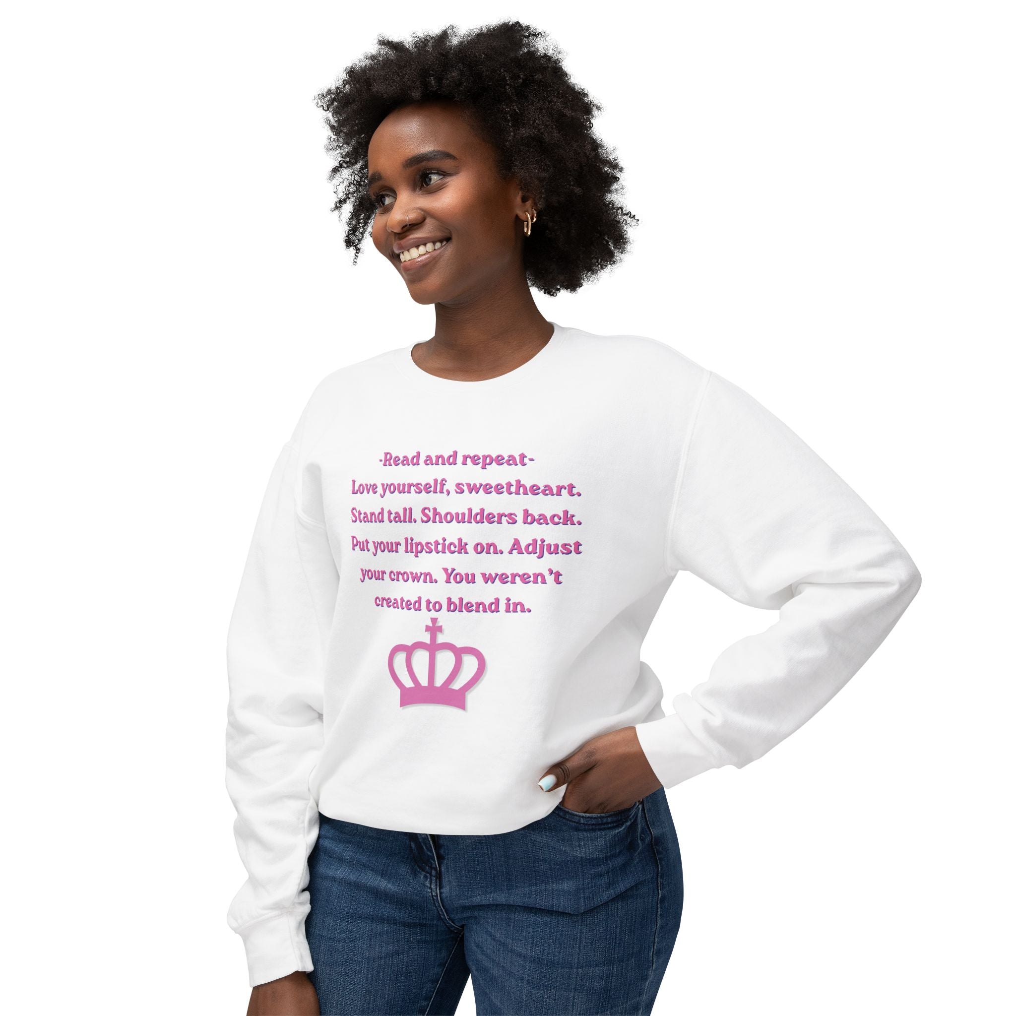 Woman's Lightweight Crewneck Sweatshirt - Soft and Relaxed - Adjust your crown