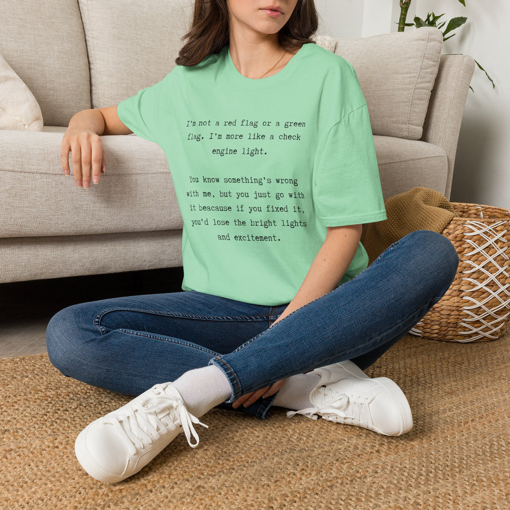 Men and Women Soft Relaxed T Shirts - Green light