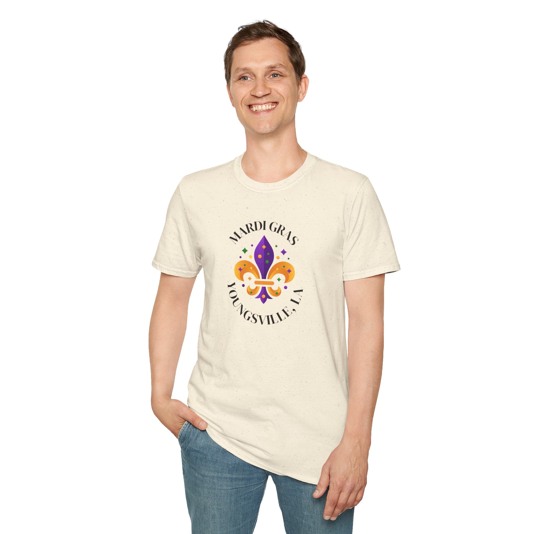 Relaxed Soft Tee for Men and Women Mardi Grad Youngsville La