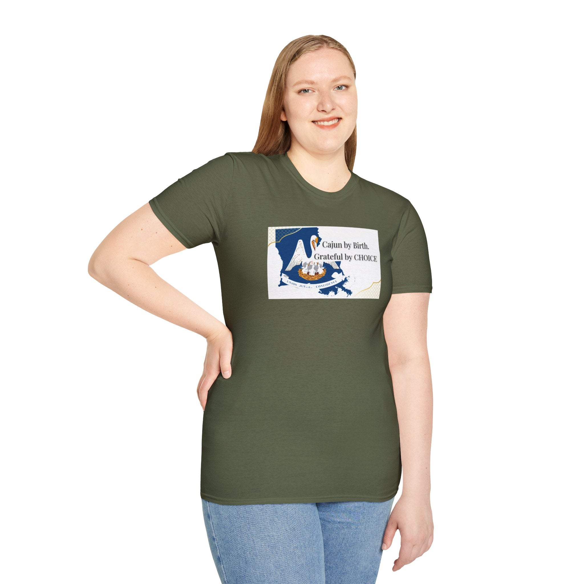 Soft Relaxed Tee Men and Women - Cajun By Birth Grateful by Choice