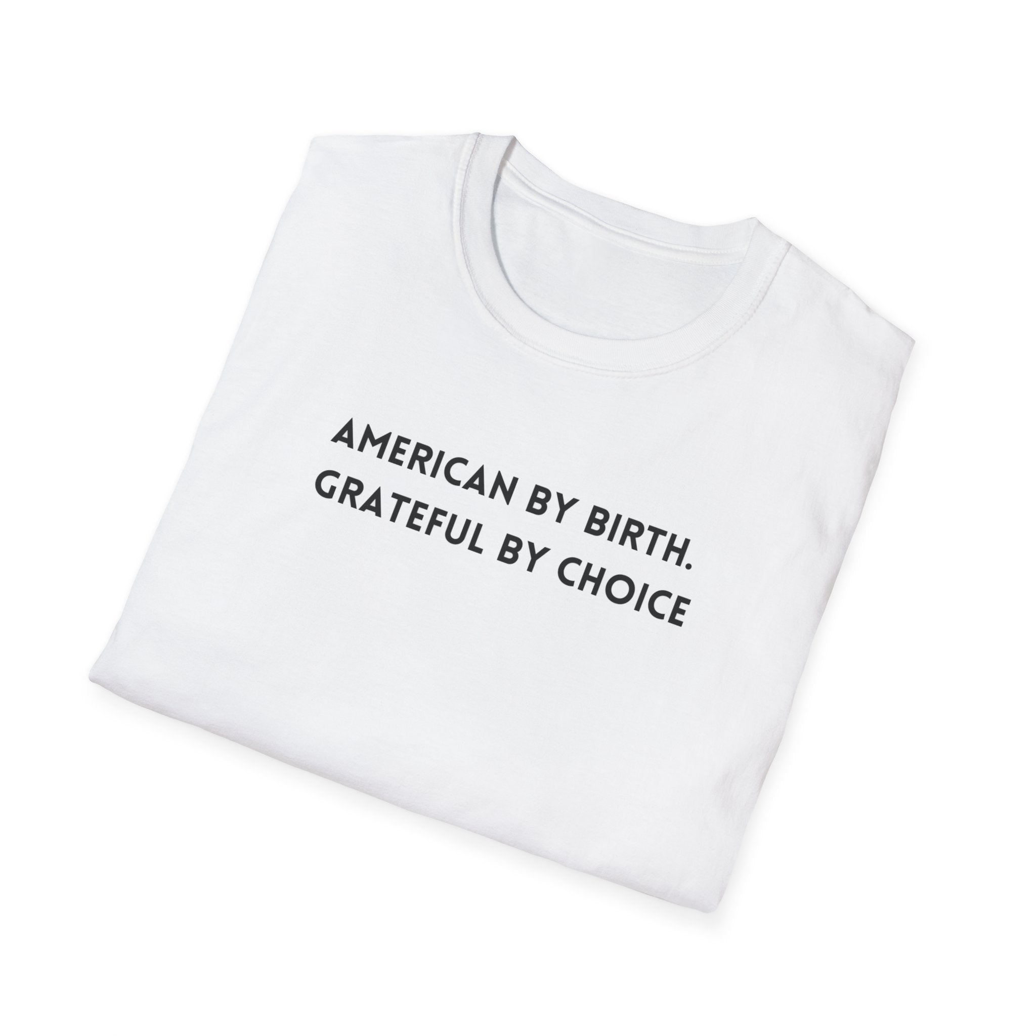 Men's Relaxed Soft Tee - American by birth Grateful by choice