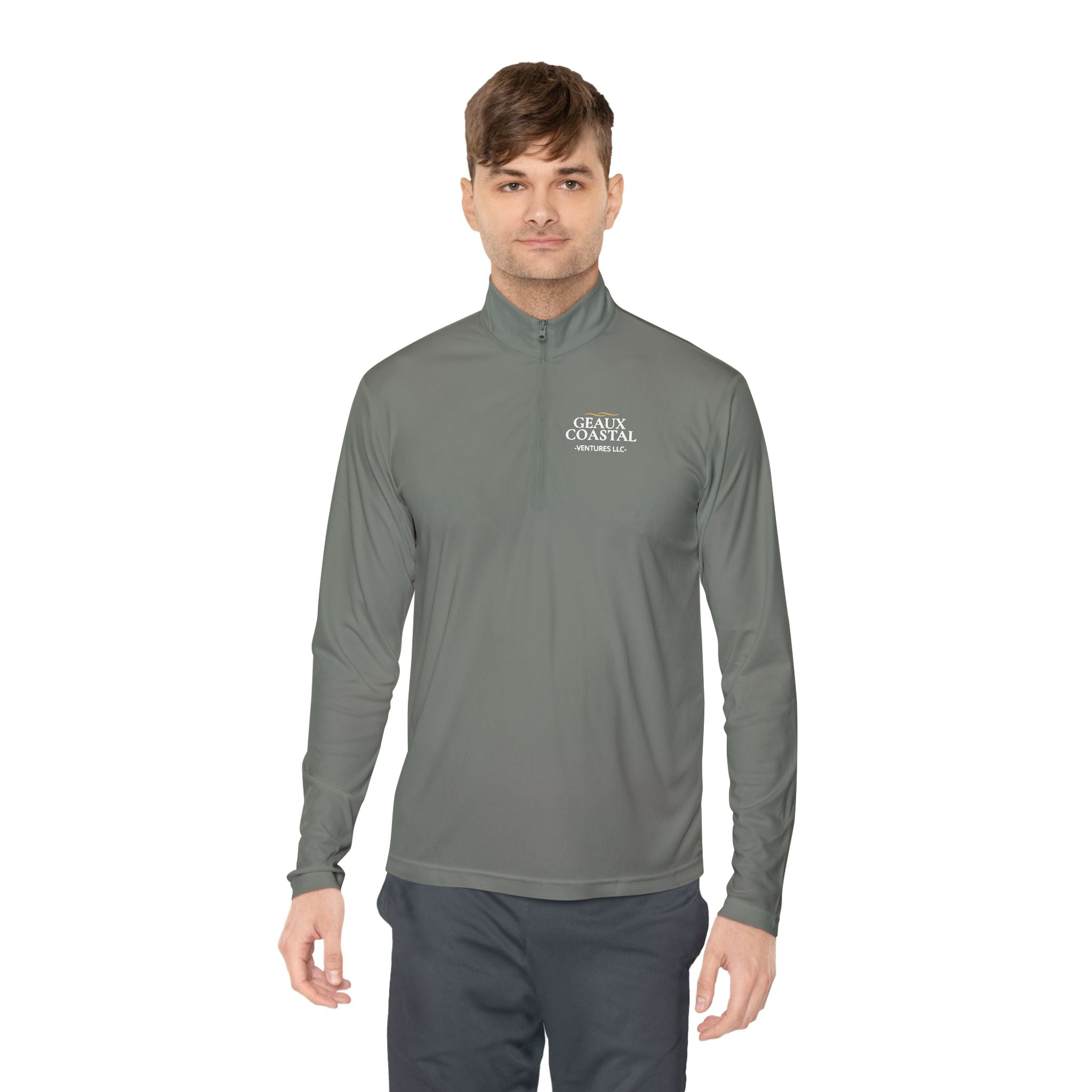 Fishing Quarter-Zip Pullover (Men & Women) -"Geaux Coastal" - Lightweight