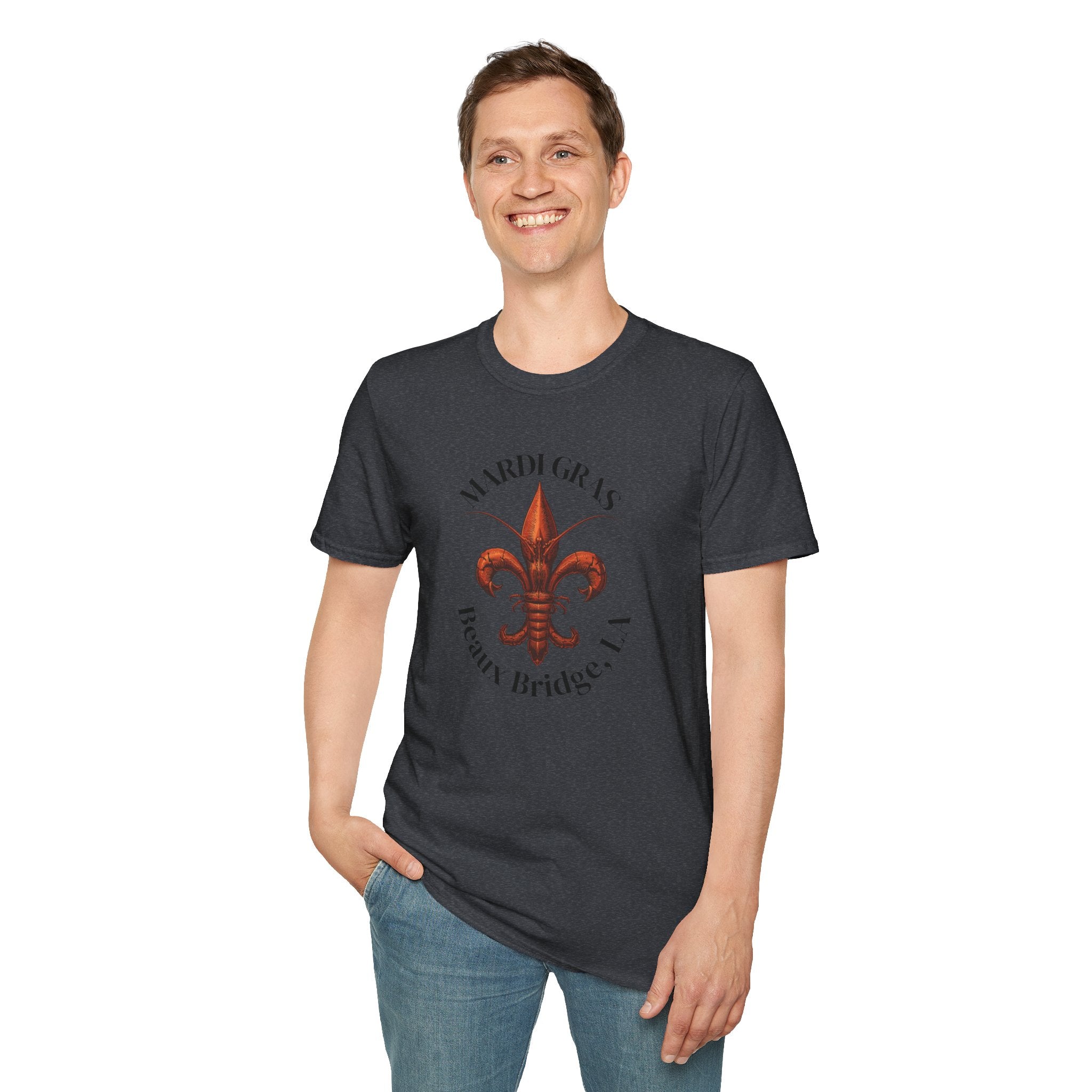 relaxed mens tee - beaux bridge mardi gras