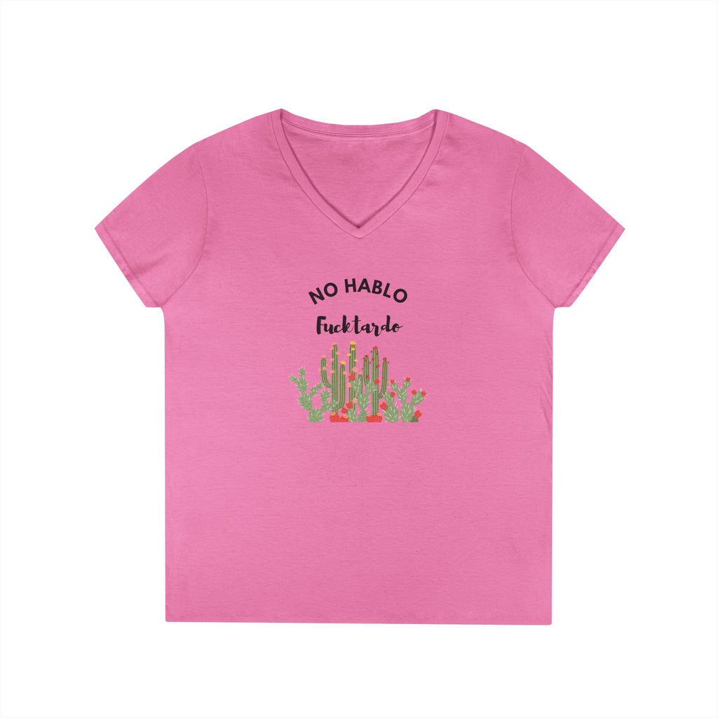 Ladies' V-Neck T-Shirt - Fitted and Fun  - No Hablo cute