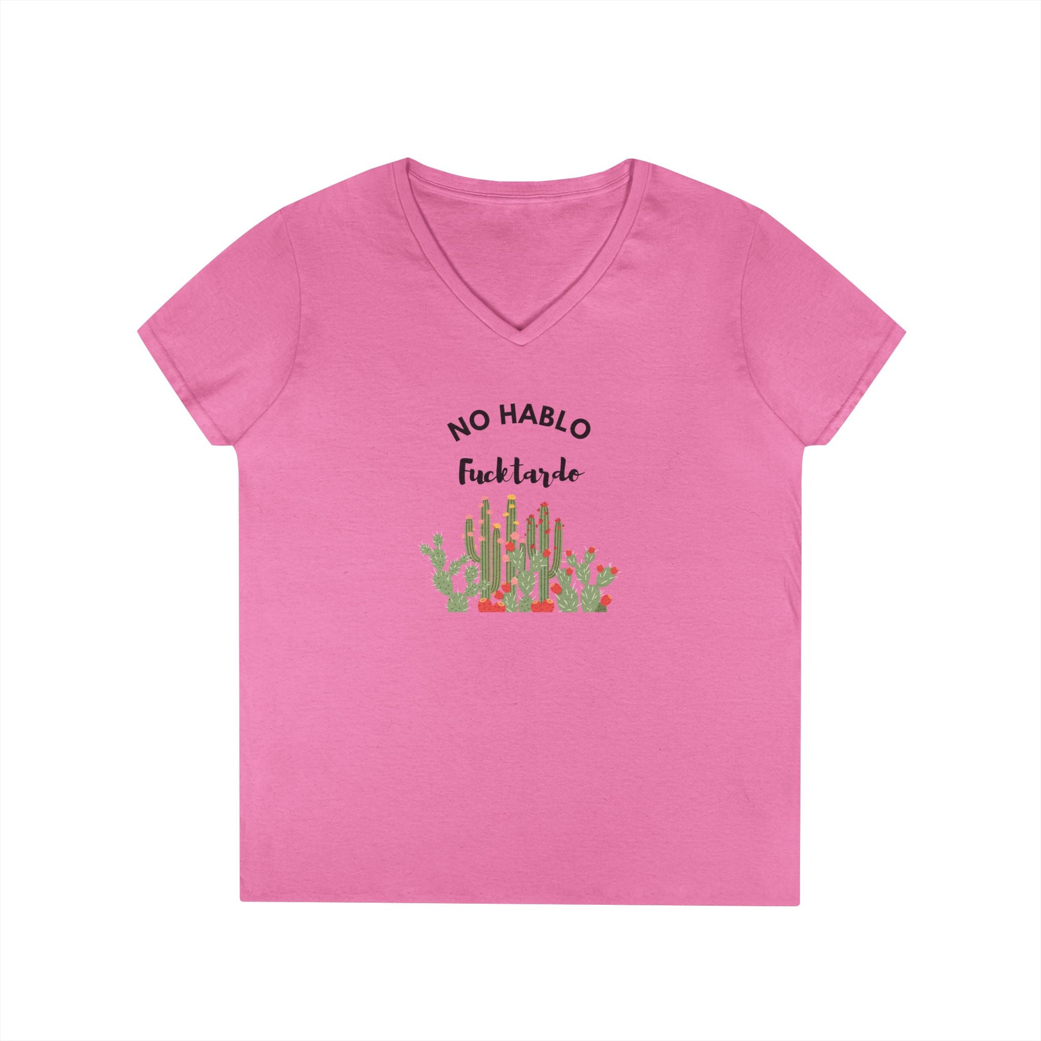 Ladies' V-Neck T-Shirt - Fitted and Fun  - No Hablo cute