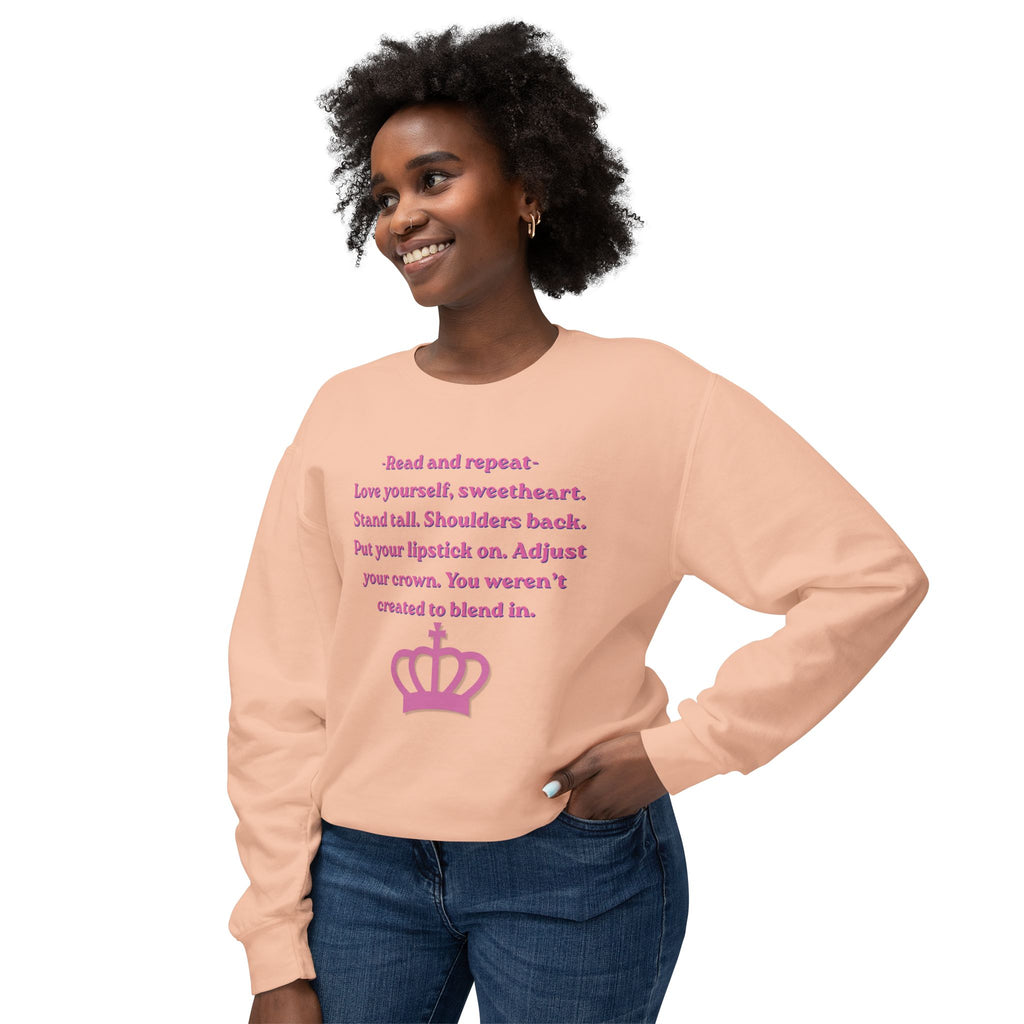 Woman's Lightweight Crewneck Sweatshirt - Soft and Relaxed - Adjust your crown