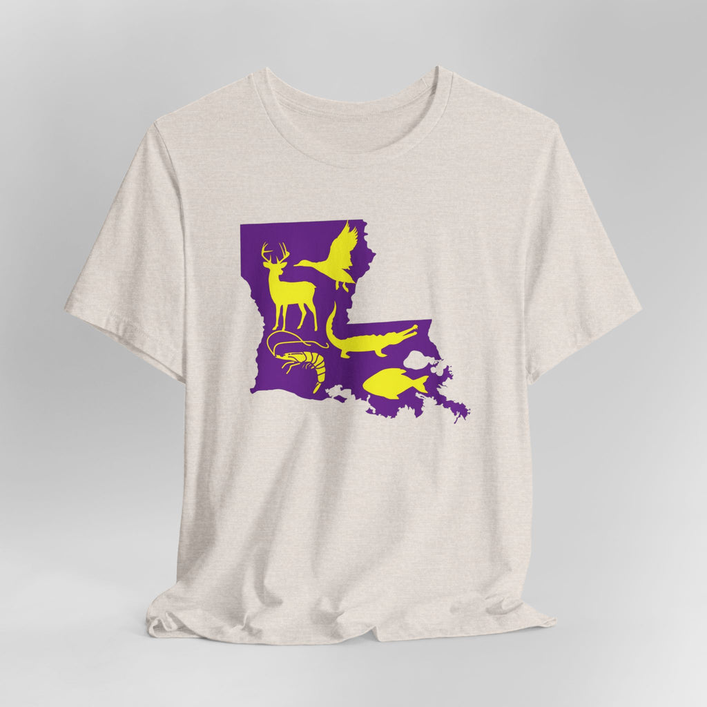Mens Ultra Soft Jersey Short Sleeve Tee - Hunting Louisiana